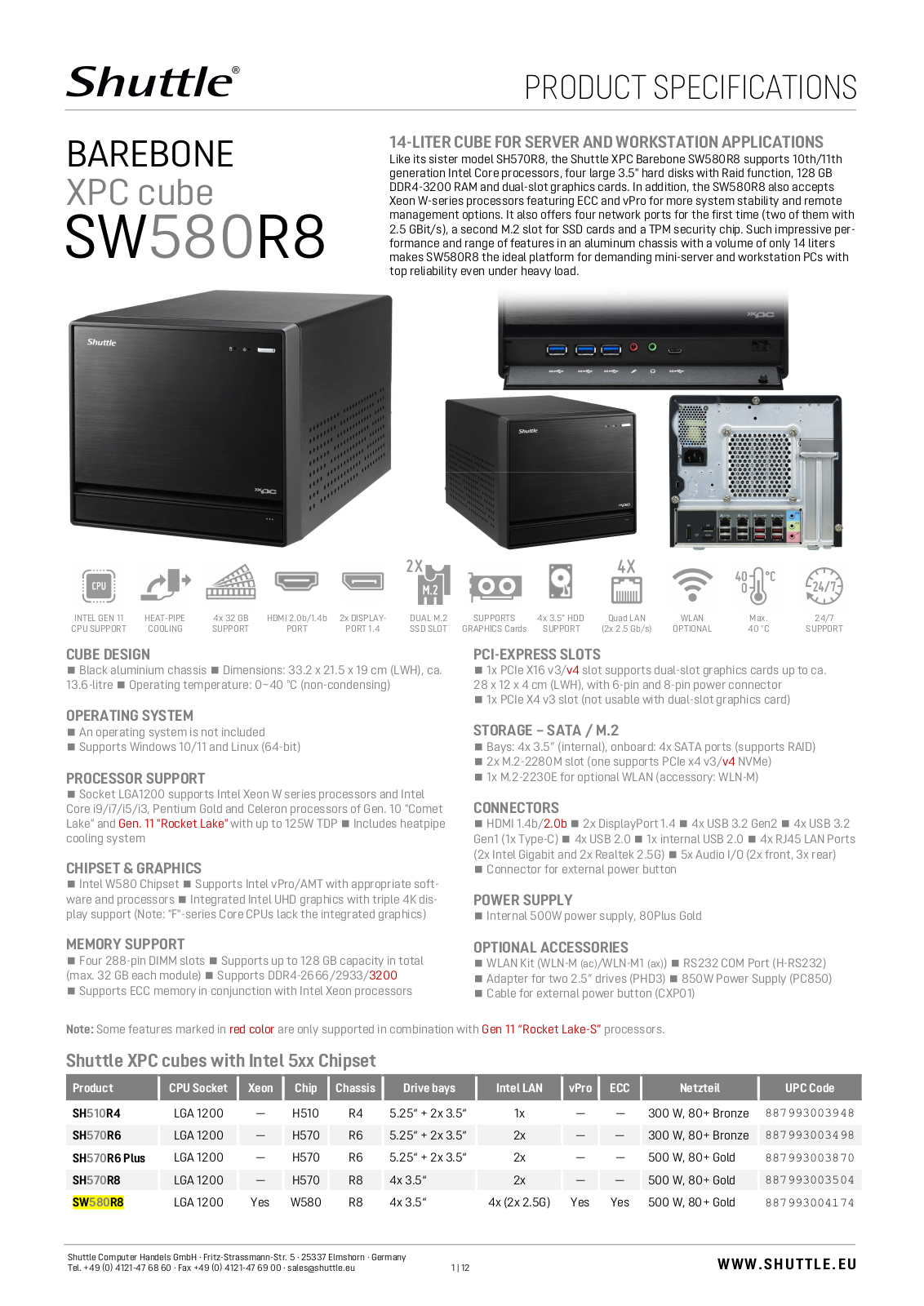 SHUTTLE SHUTTLE SW580R8 Datasheet - ManualMachine.com