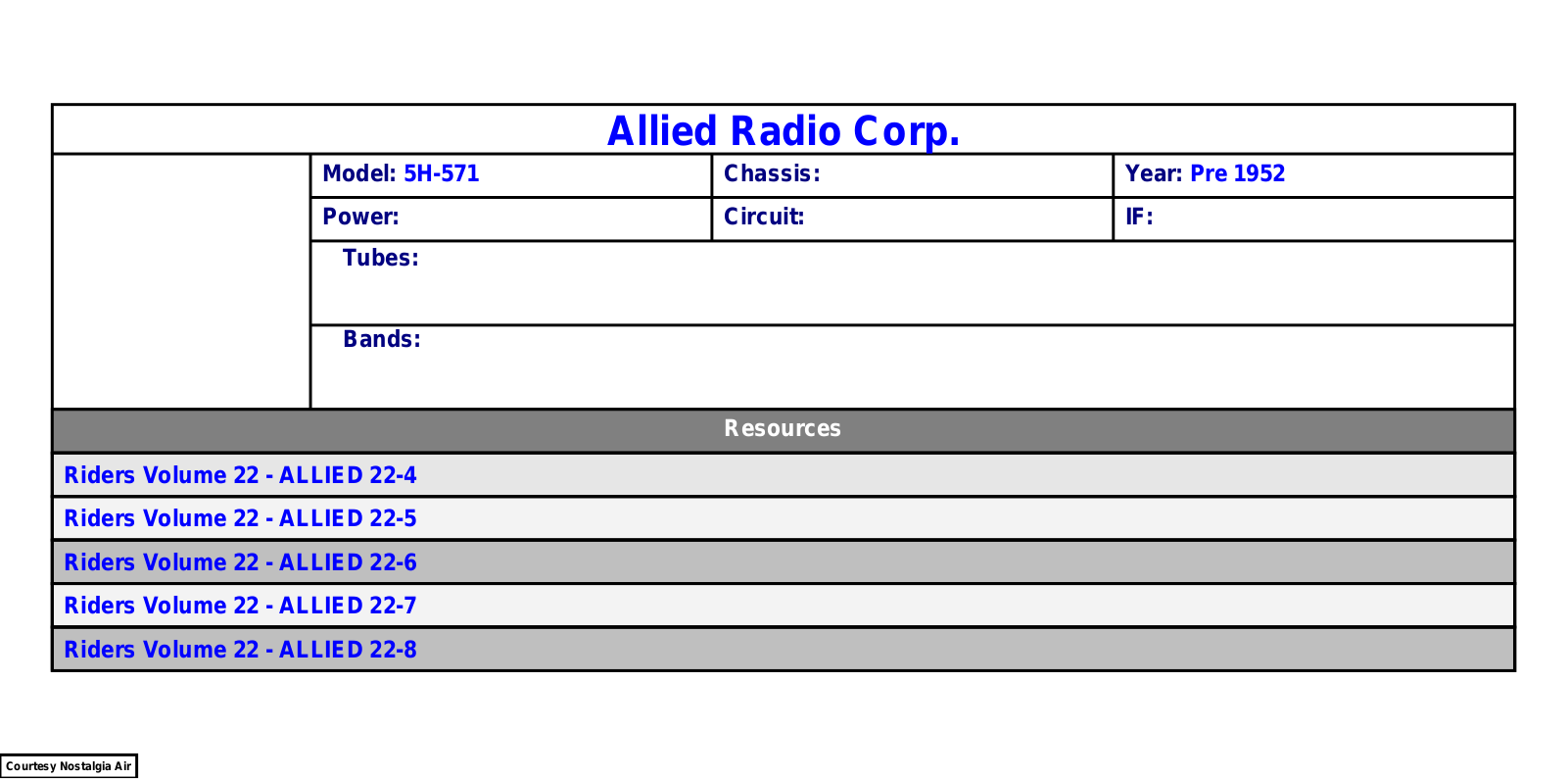 Allied Radio 5H571 Schematic - ManualMachine.com