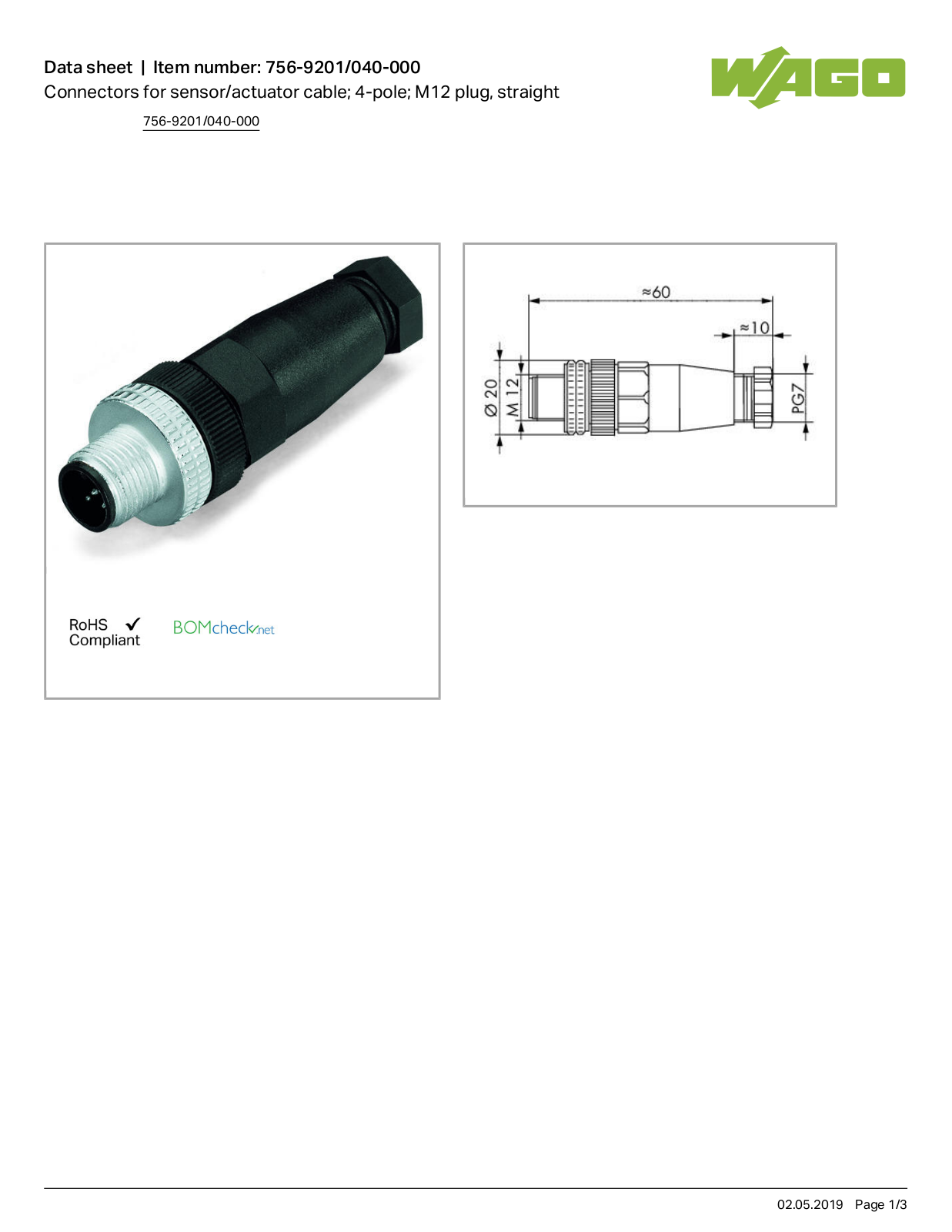 Wago 756-9201/040-000 Data Sheet