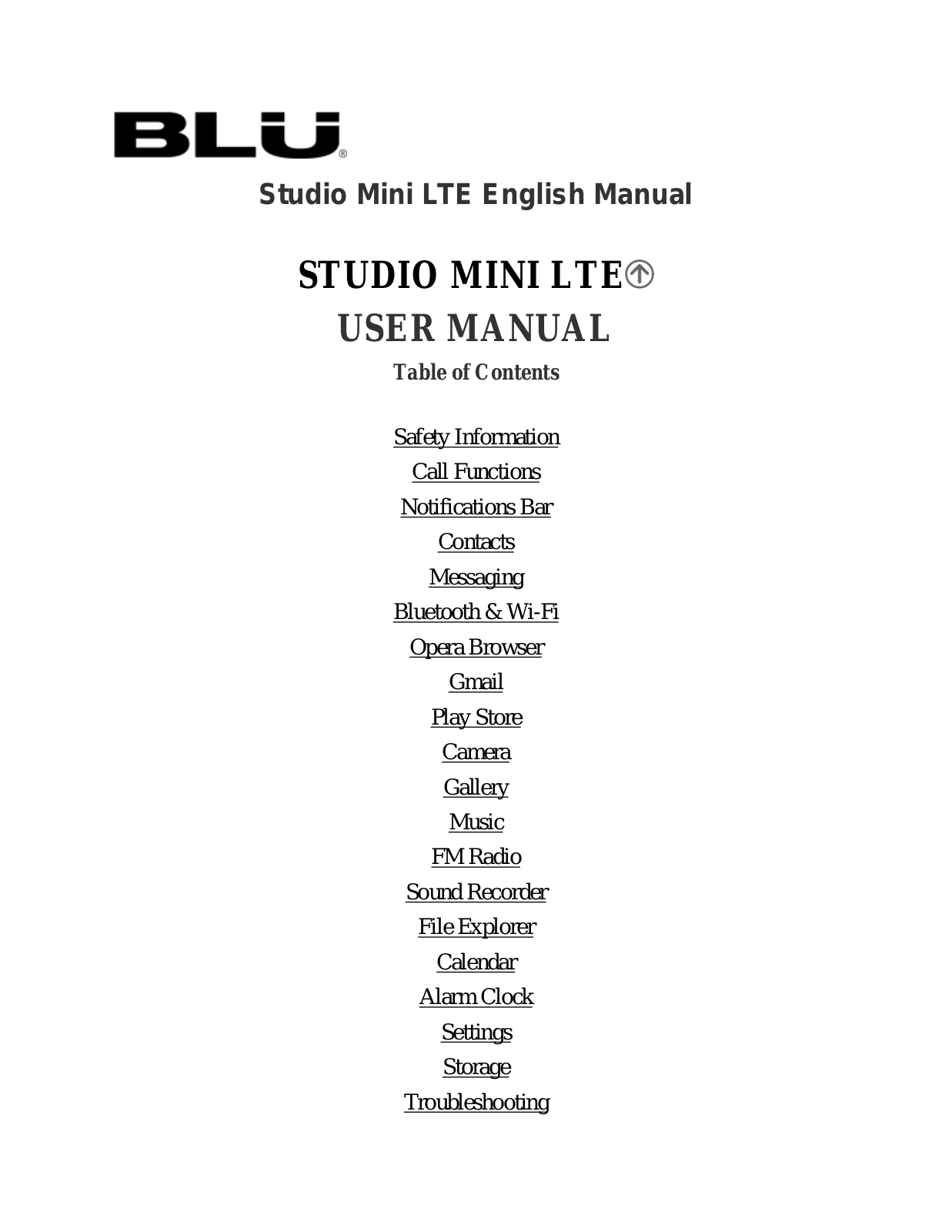 Blu Studio Mini LTE User Manual