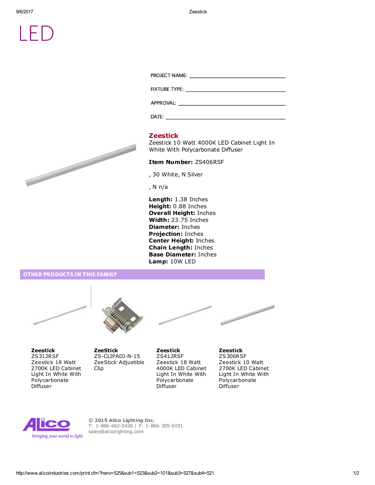 Alico LED1966 Specifications - ManualMachine.com