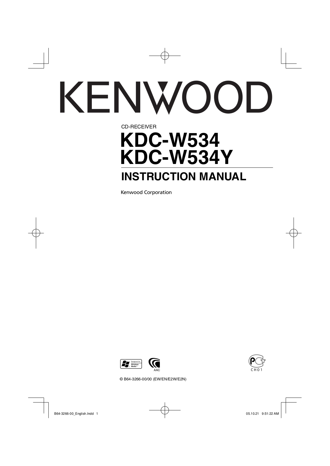 Kenwood KDC-W534, KDC-W534Y User Manual