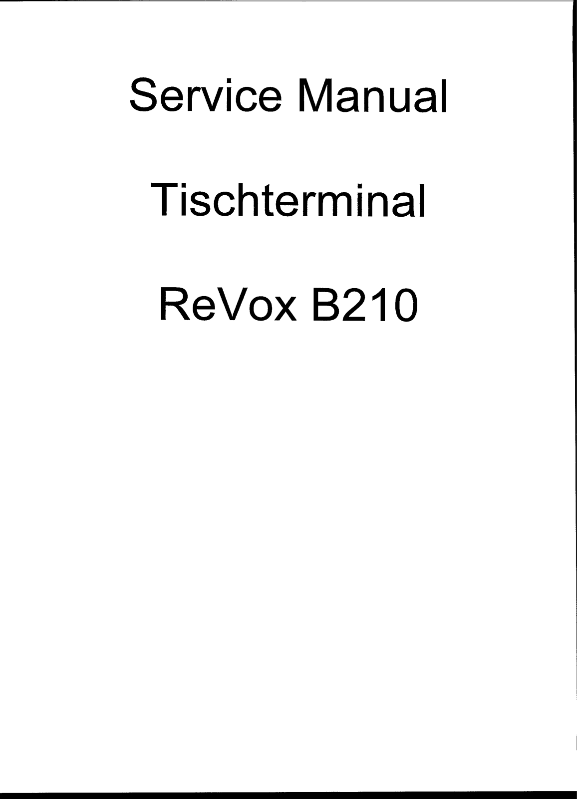 Revox B-210 Schematic