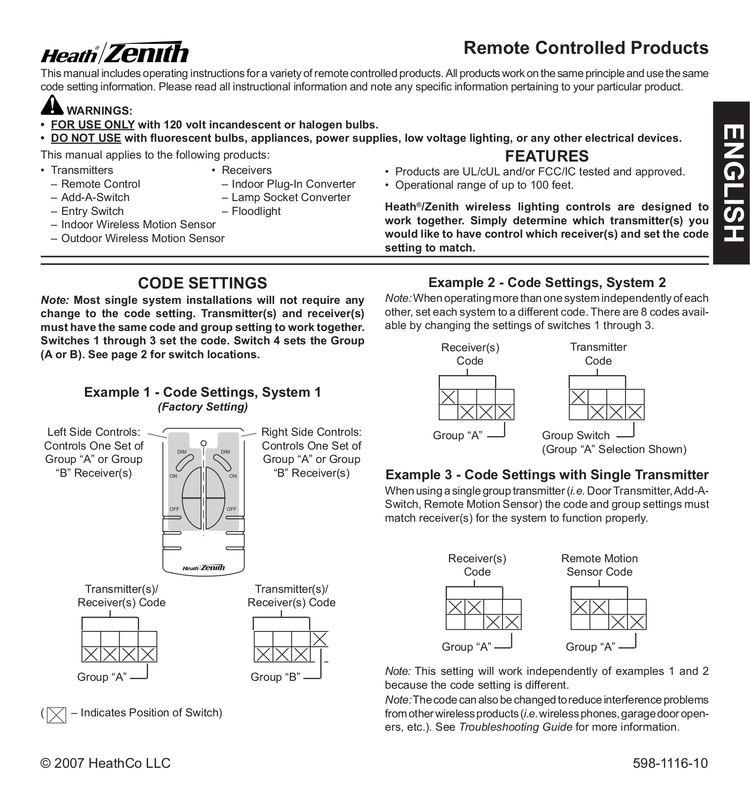 Heath Zenith 598-1116-10 User Manual