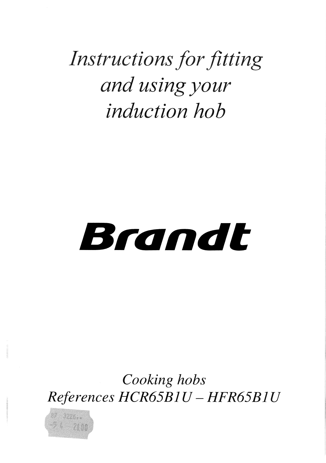 Brandt HFR65B1U User Manual