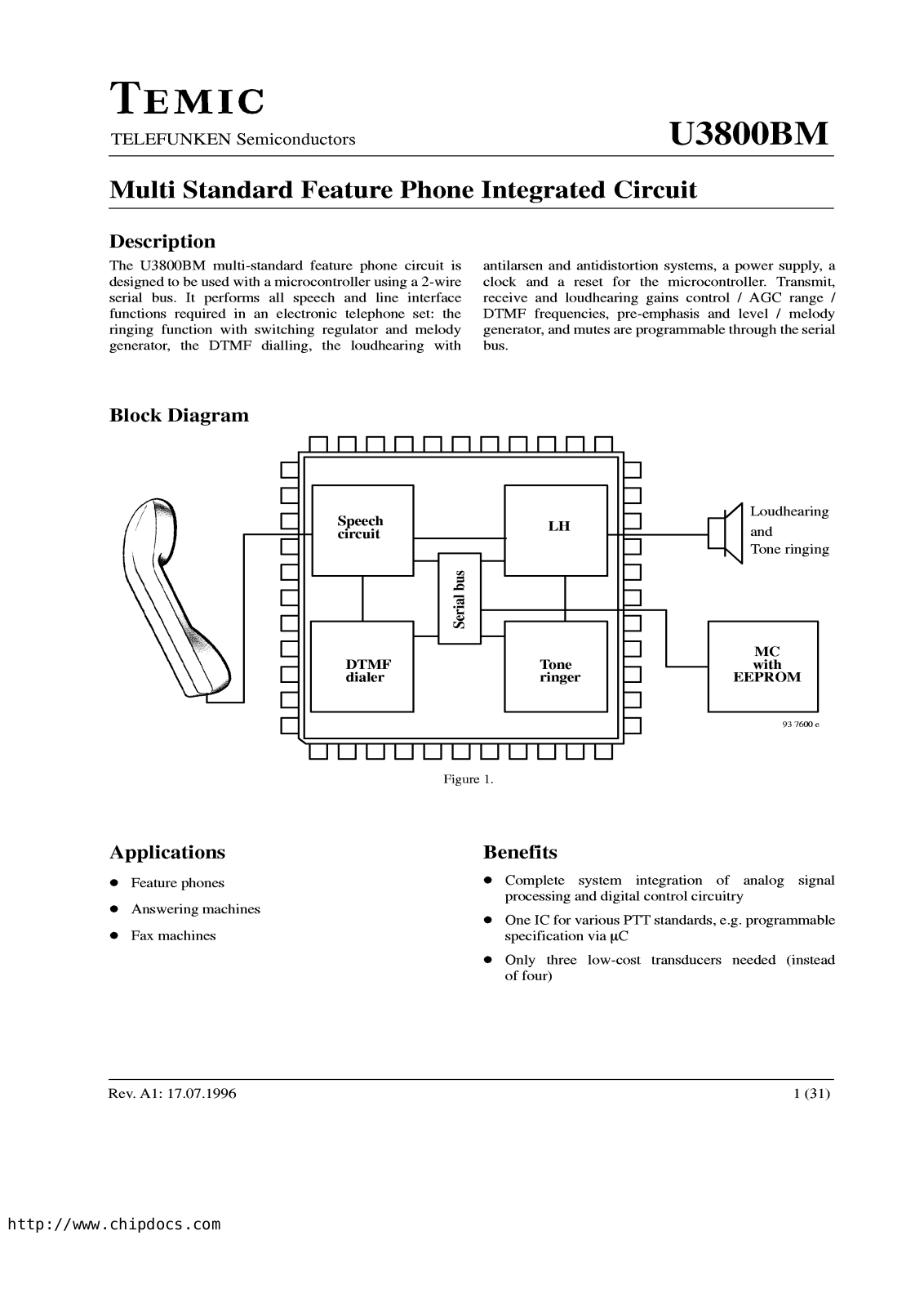 Telefunken U3800BM-FN, U3800BM-CP Datasheet