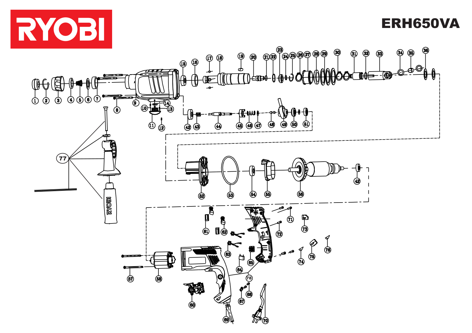 Ryobi ERH650VA User Manual