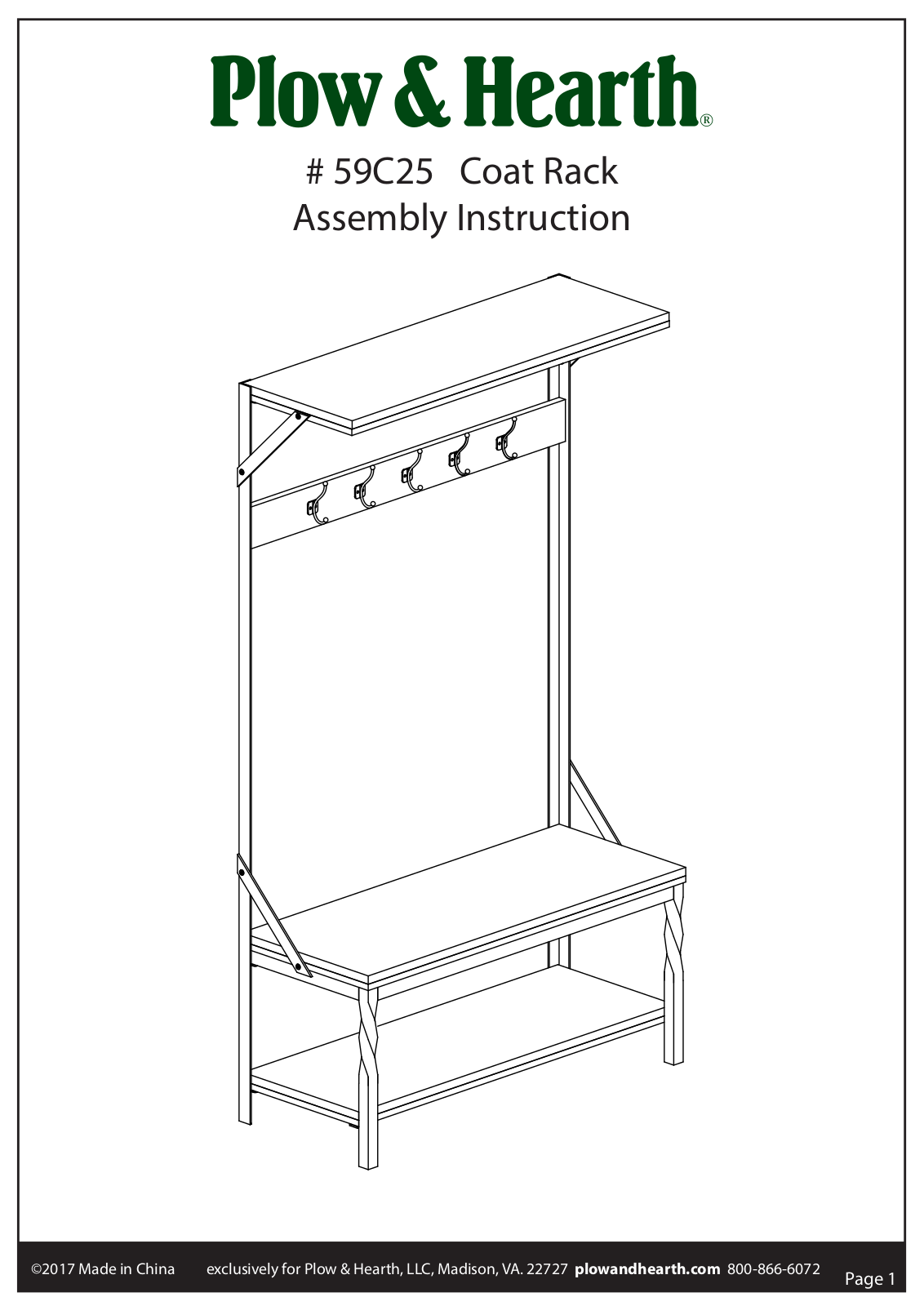 Plow & Hearth PLHE3136 Installation & Assembly - ManualMachine.com