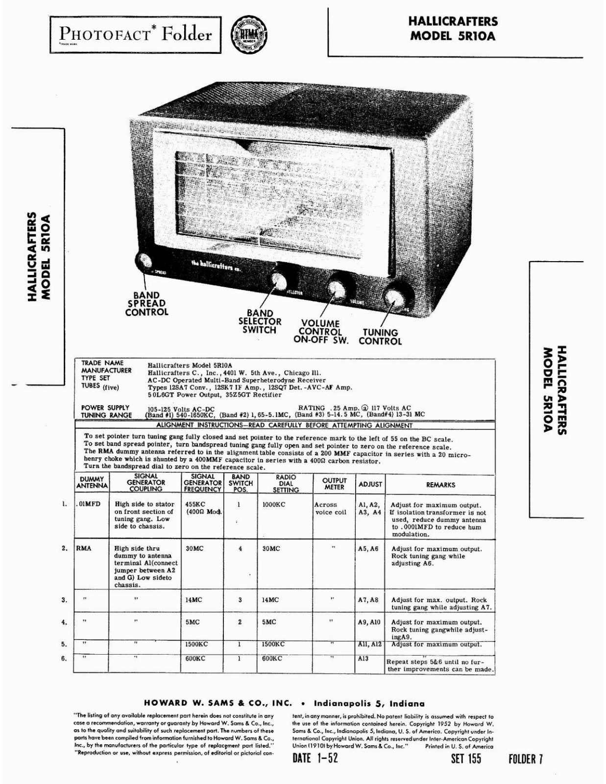 HALLICRAFTER 5r10a User Manual