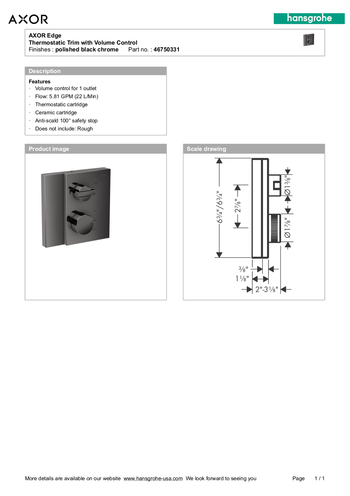 Axor BDJZ1096 Specifications - ManualMachine.com