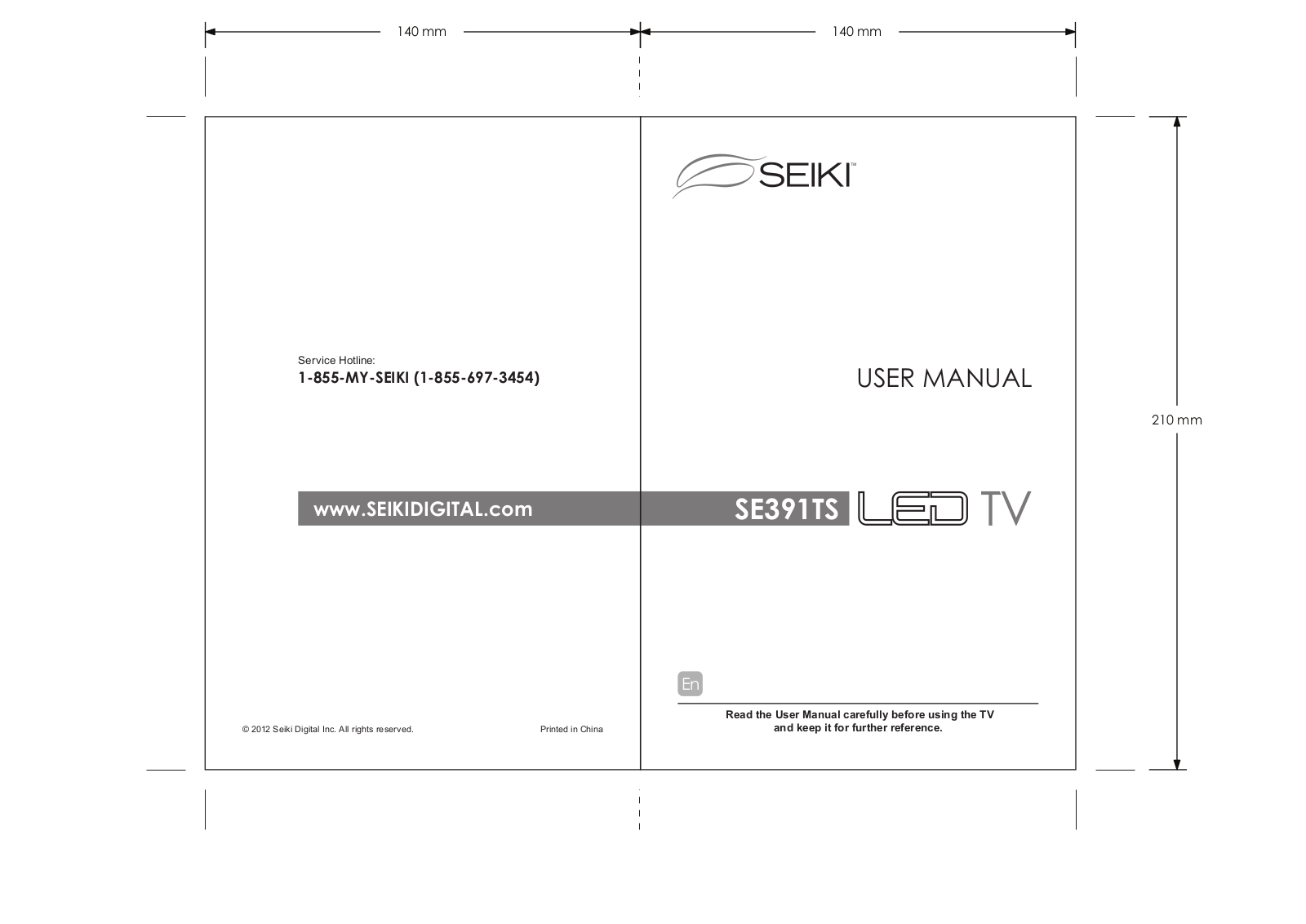 SEIKI SE391TS User Manual