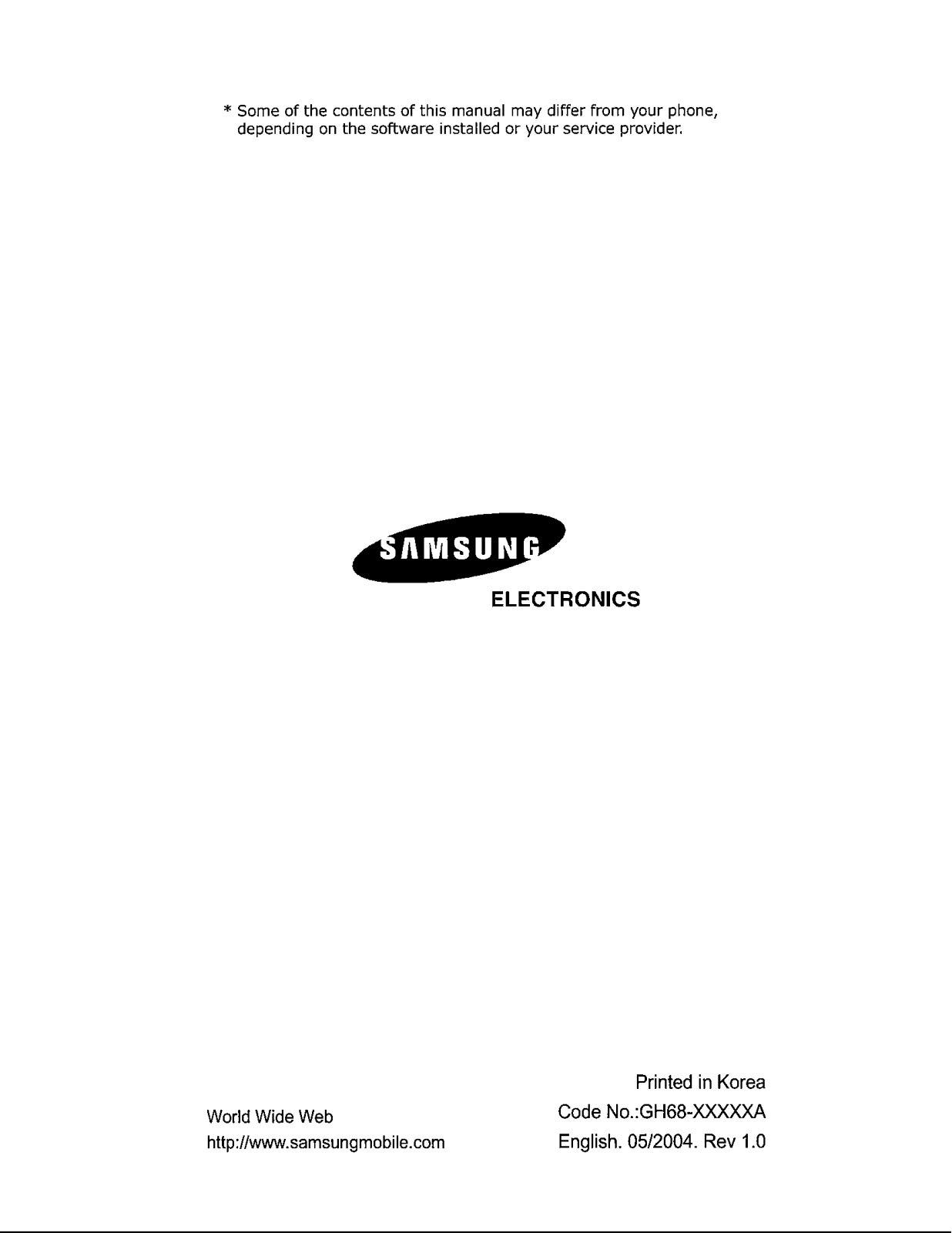 Samsung SGHX910 Users Manual