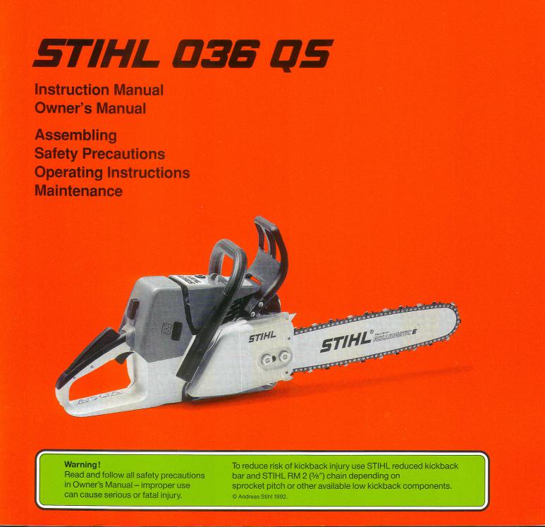 STIHL 036 QS Owner's Manual
