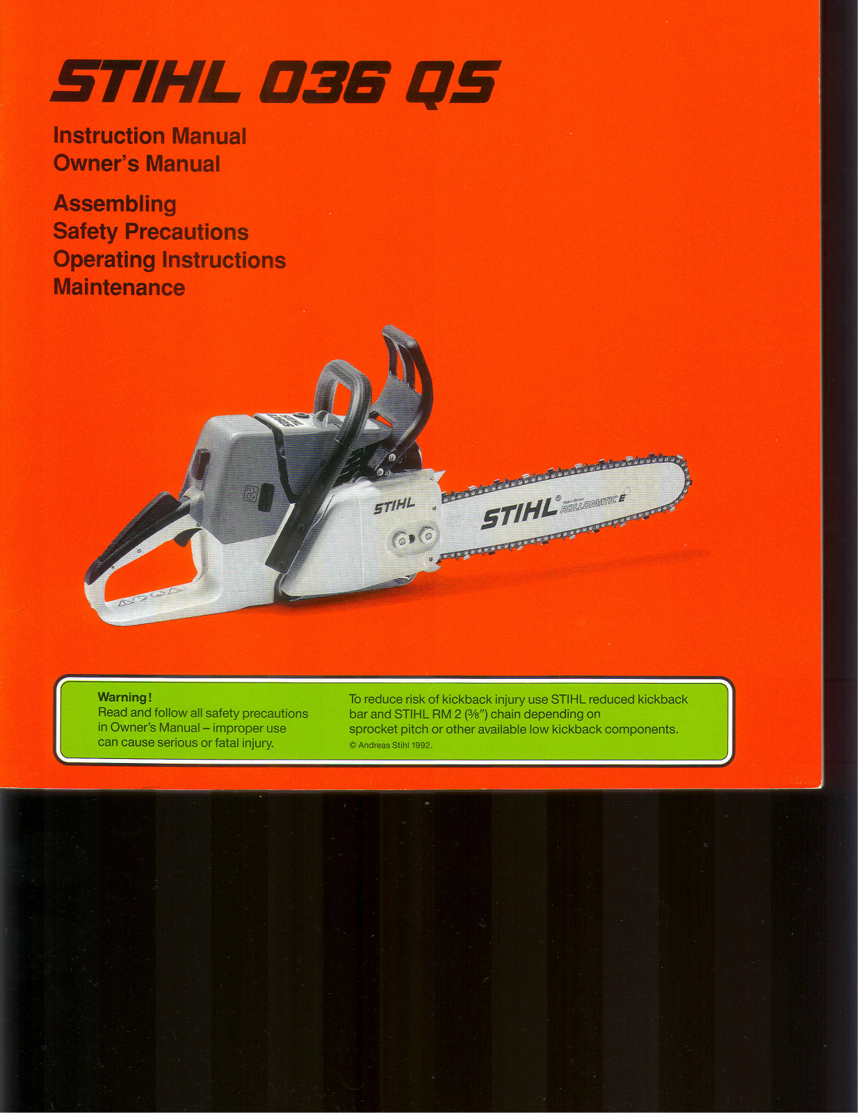 STIHL 036 QS Owner's Manual