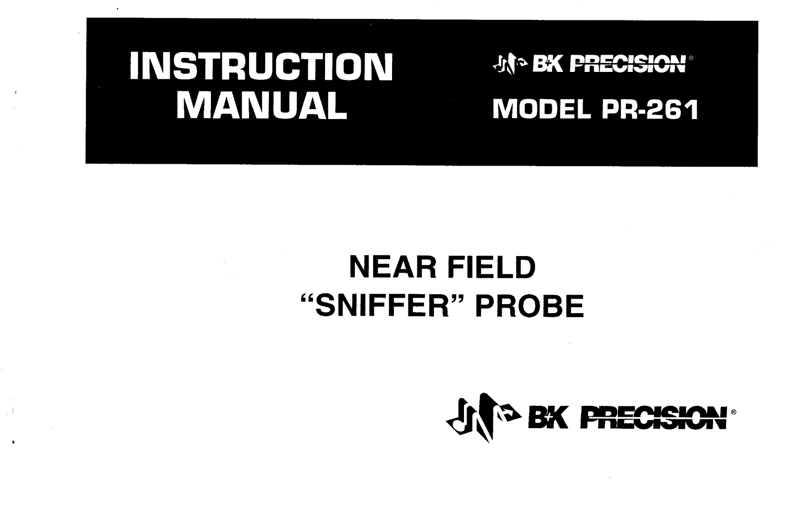 BK Precision PR-261 User Manual