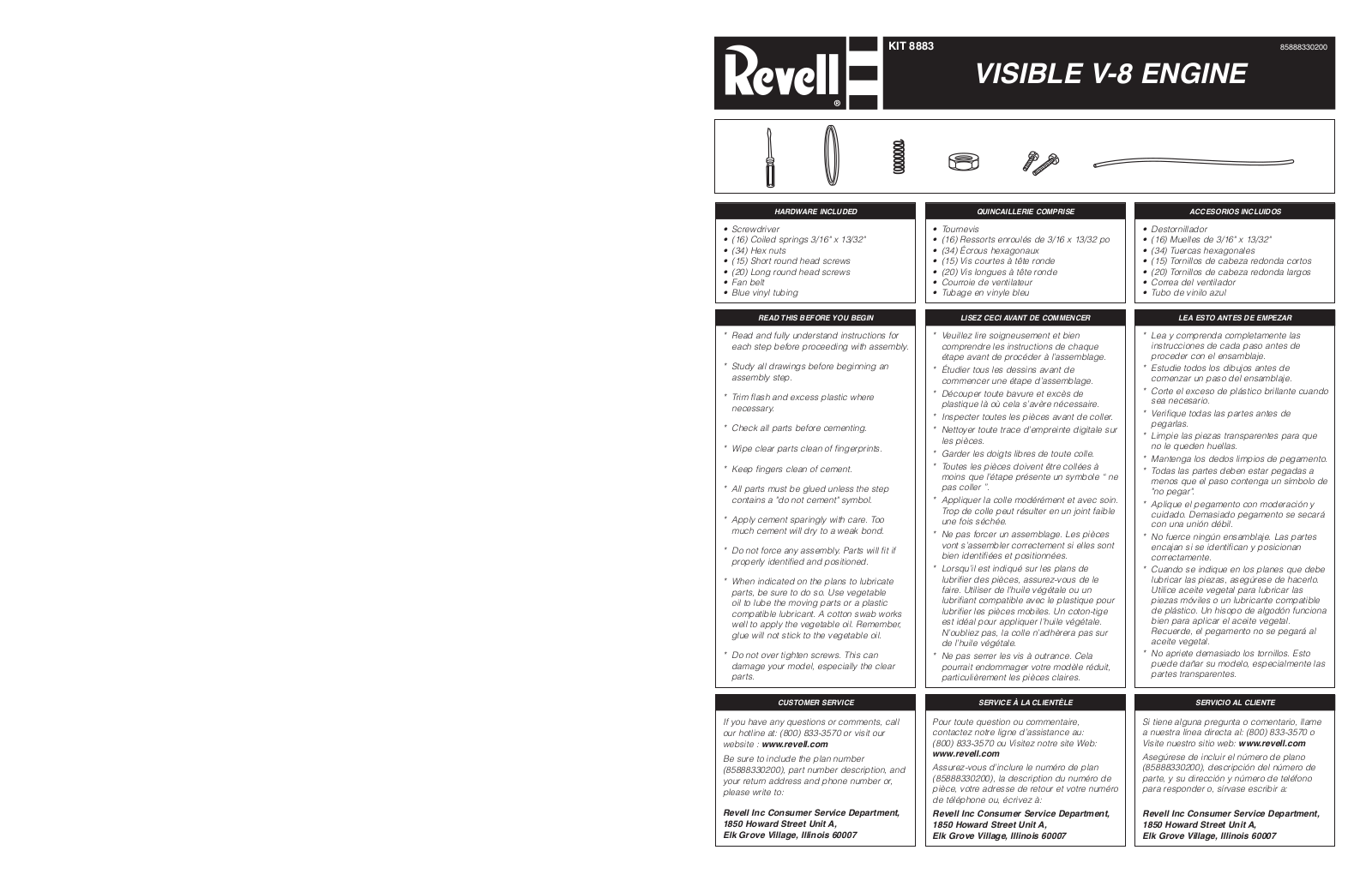 REVELL Visible V-8 Engine User Manual