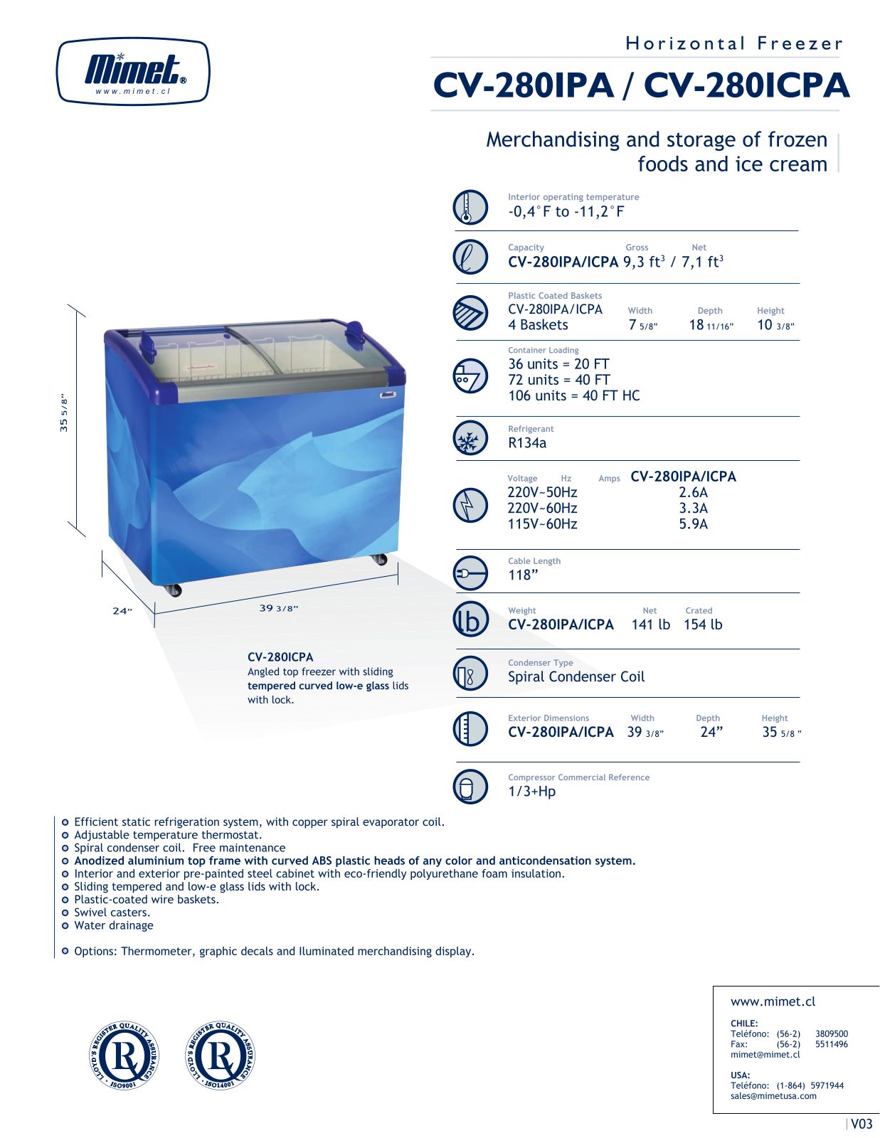 Mimet CV-280ICPA User Manual