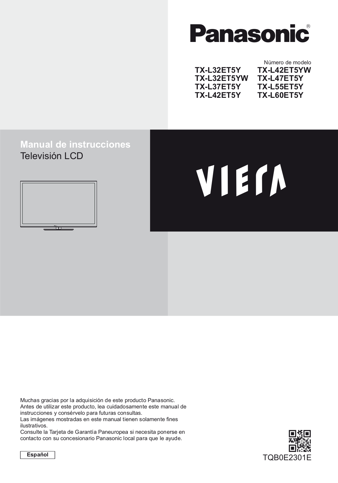 Panasonic TX-L60ET5Y, TX-L55ET5Y, TX-L47ET5Y, TX-L42ET5Y, TX-L37ET5Y User Manual