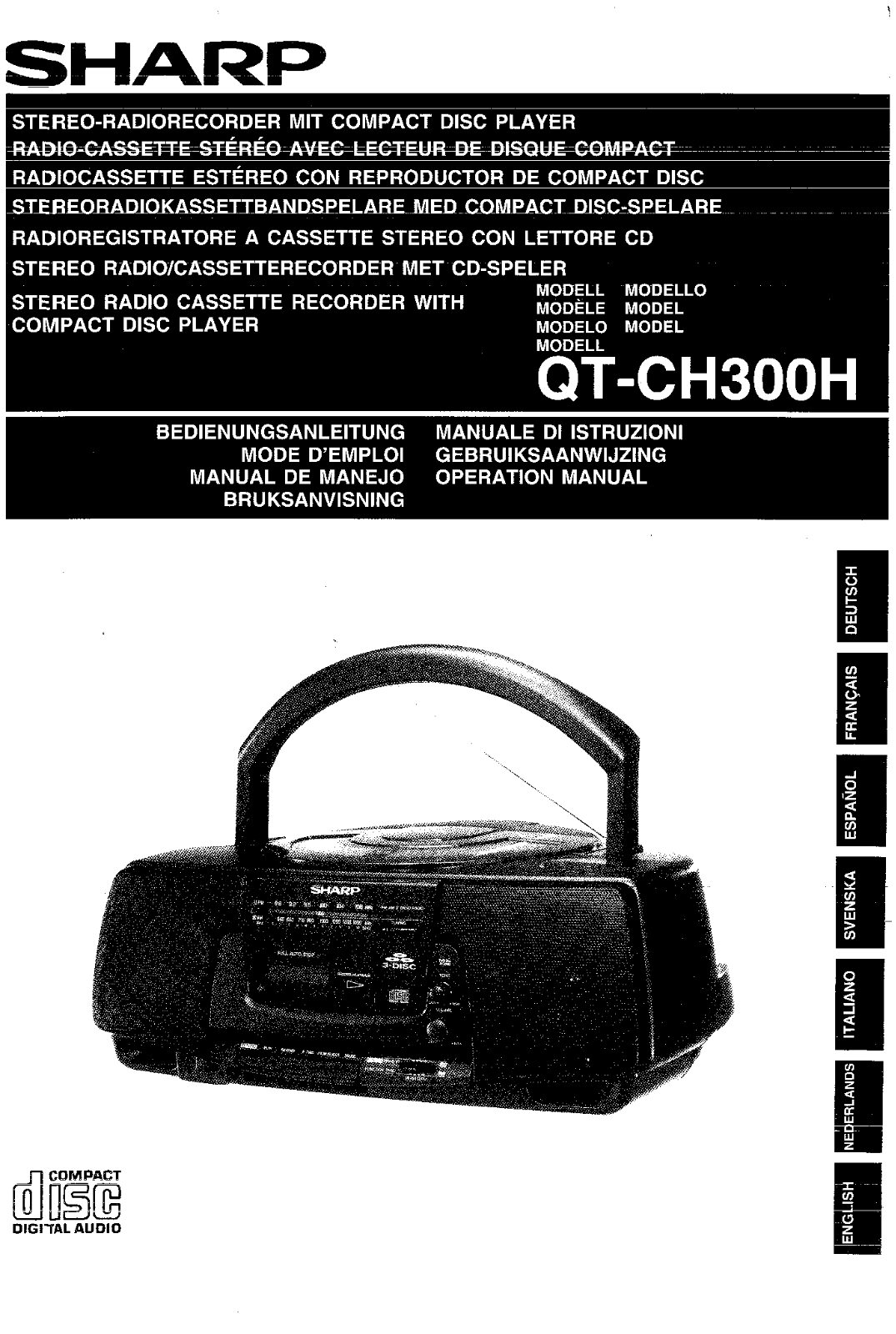 Sharp QT-CH300H Operation Manual