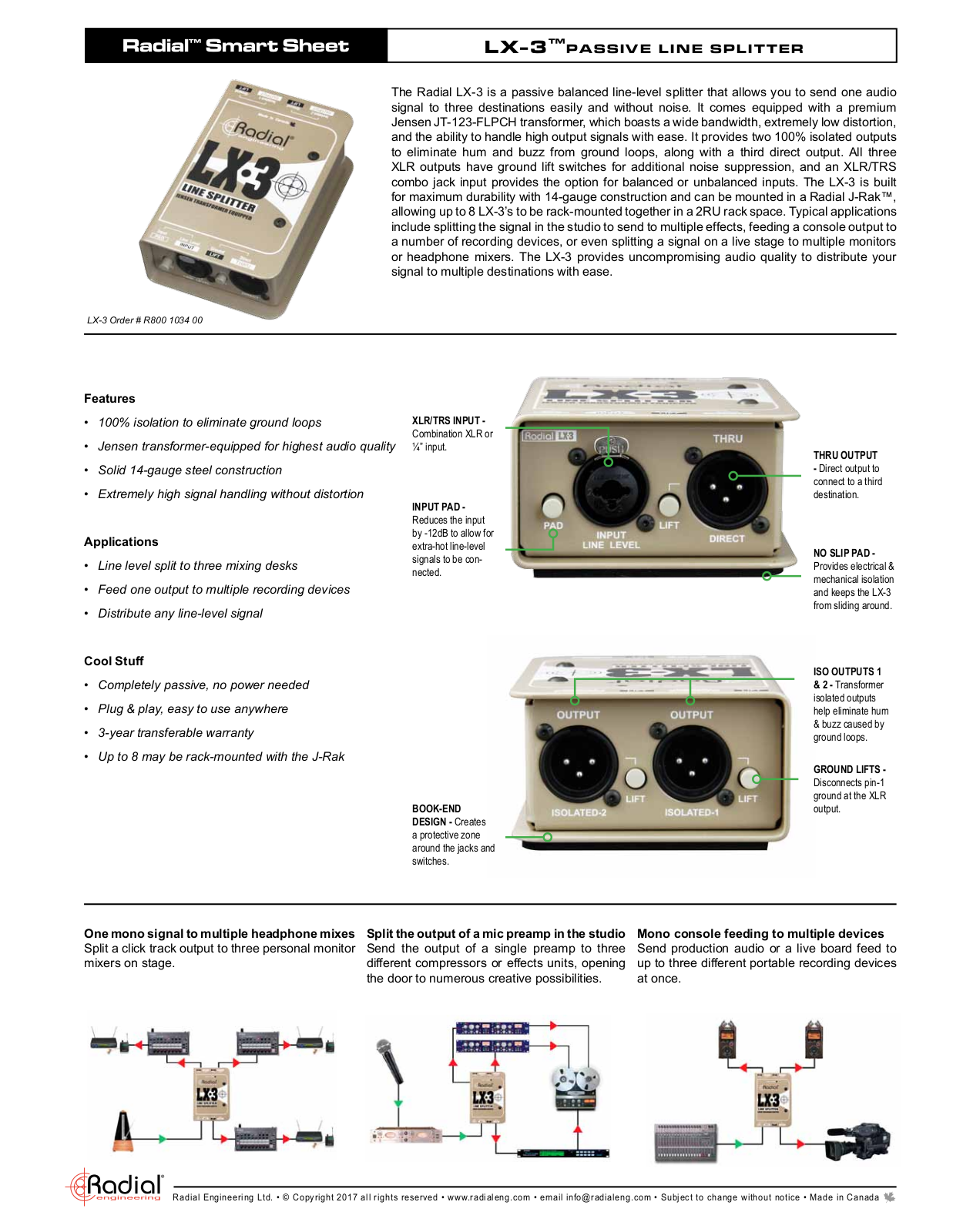 Radial Engineering LX3 User Manual