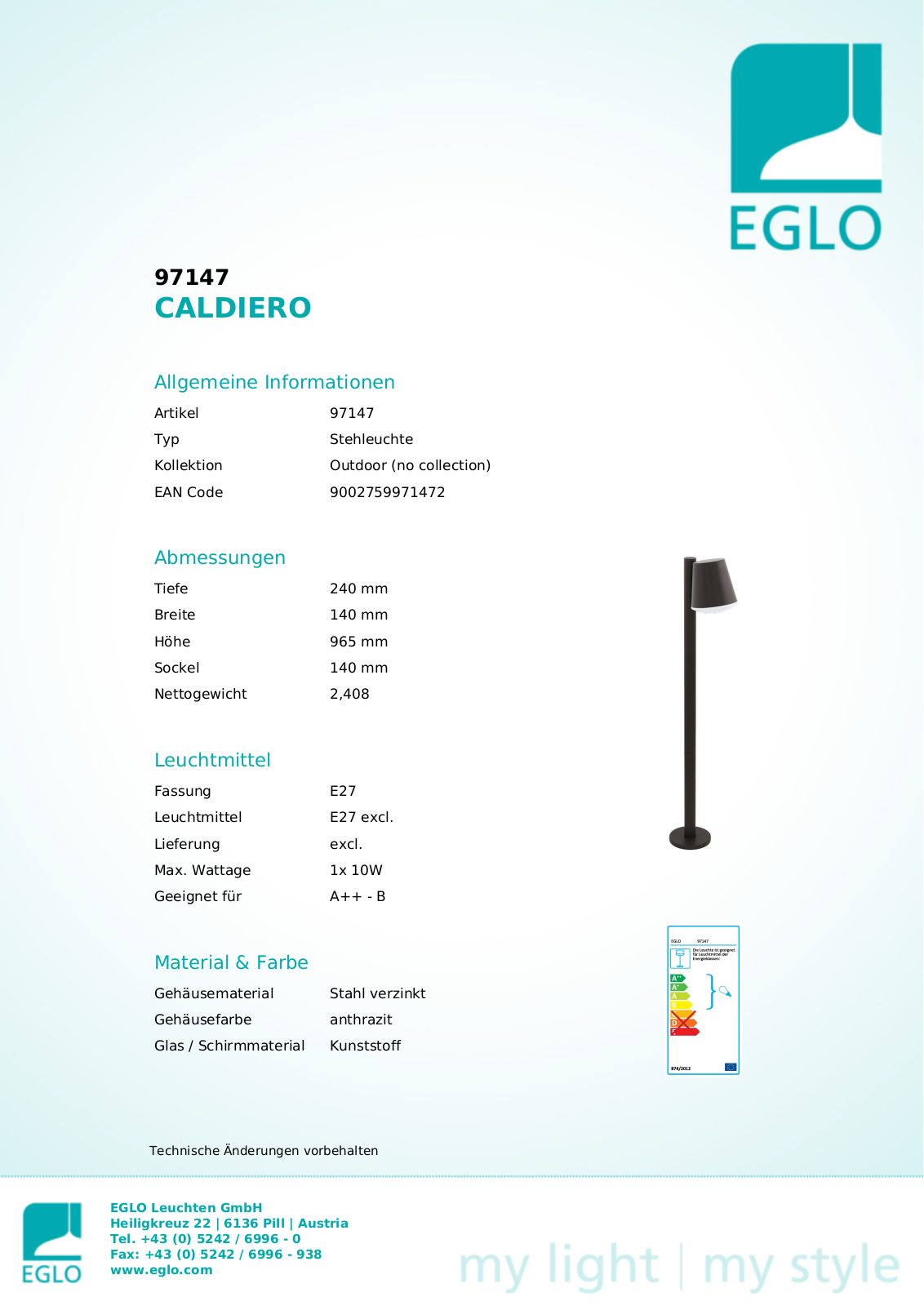 Eglo 97147 Service Manual