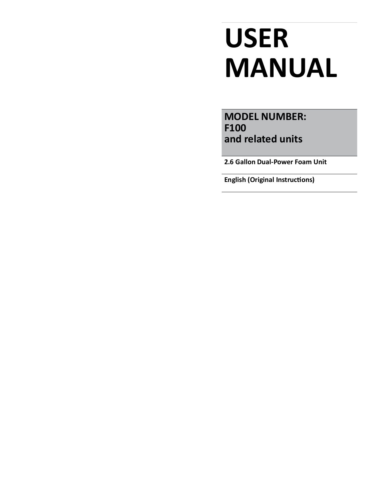 FoamIt F100 User Manual - ManualMachine.com