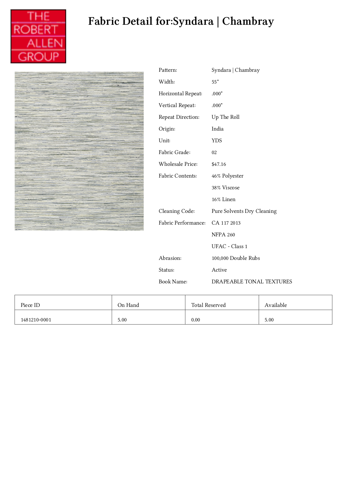 Robert Allen RALF1726 Specifications - ManualMachine.com