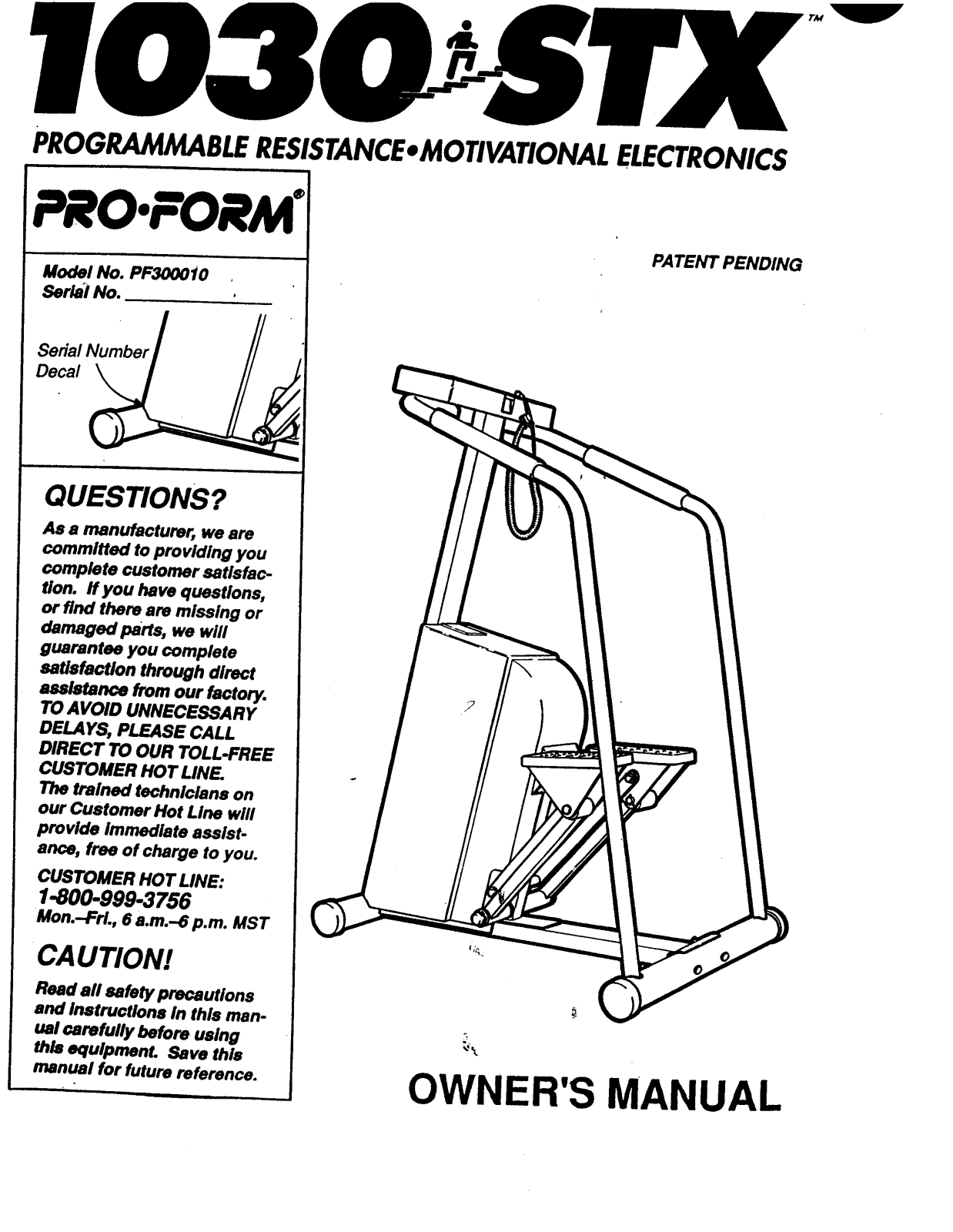 ProForm PF300010 User Manual