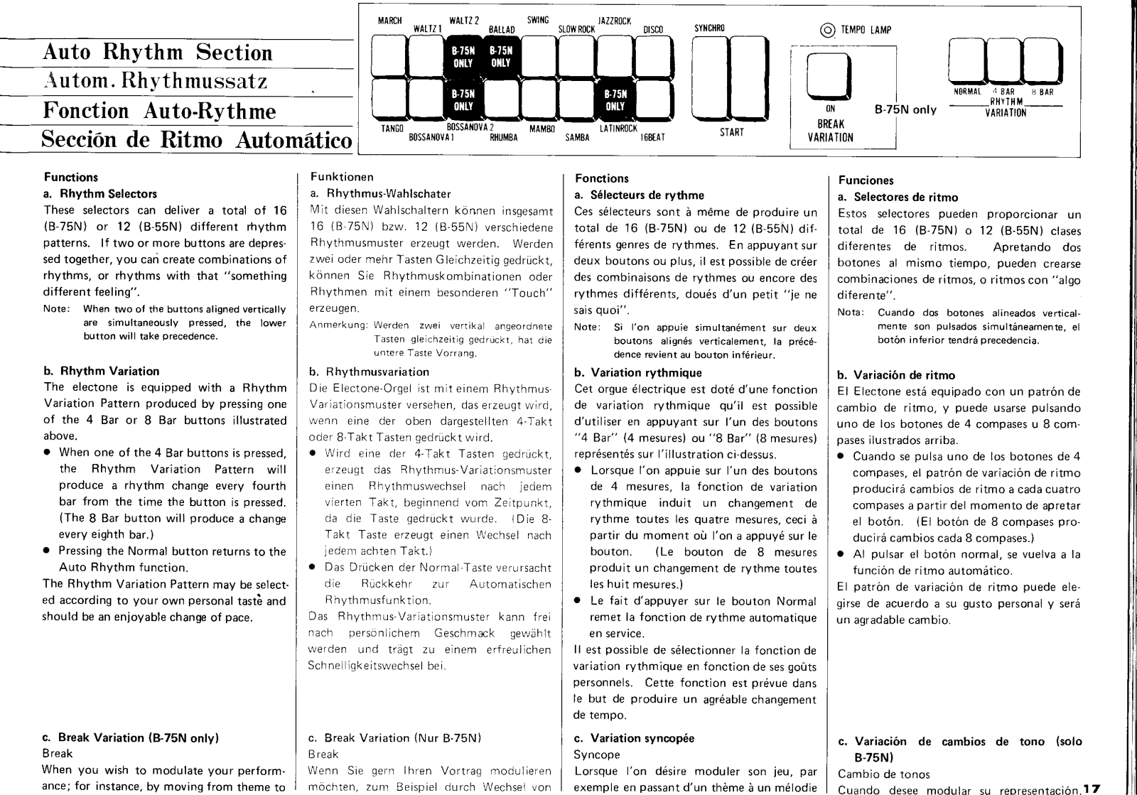 Yamaha B-55N, B-75N User Manual