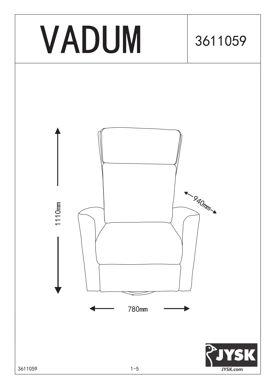 JYSK Vadum User Manual