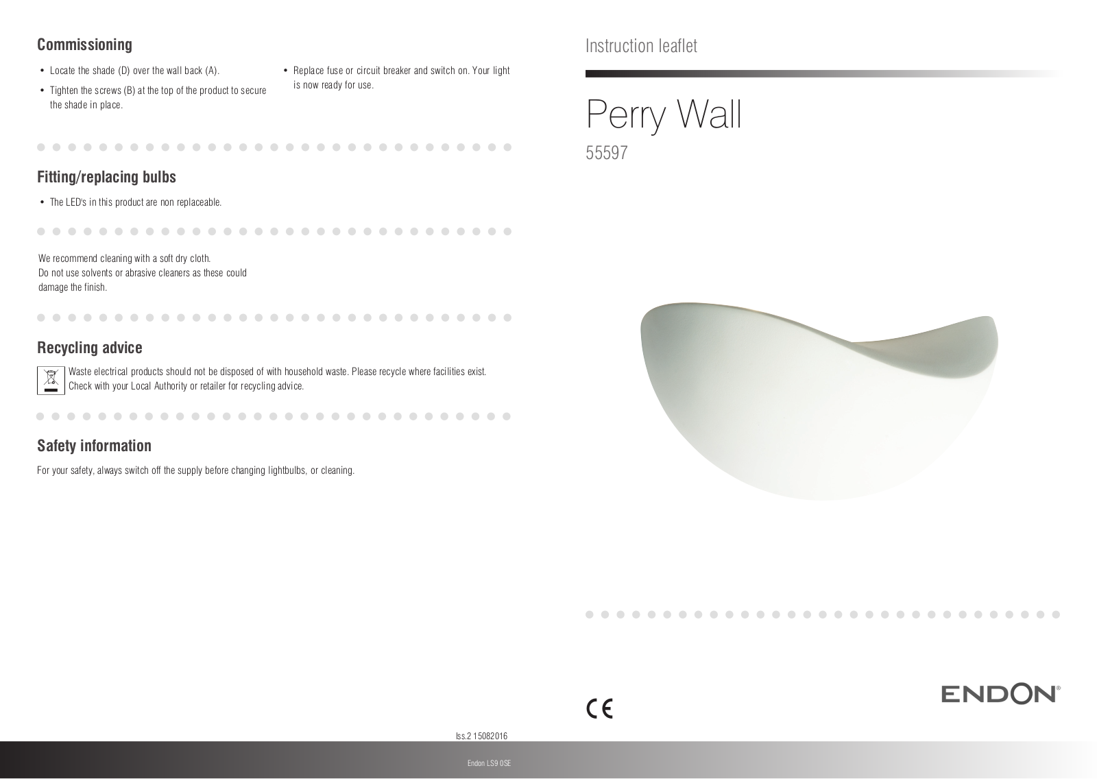Endon Lighting 55597 Installation Instructions