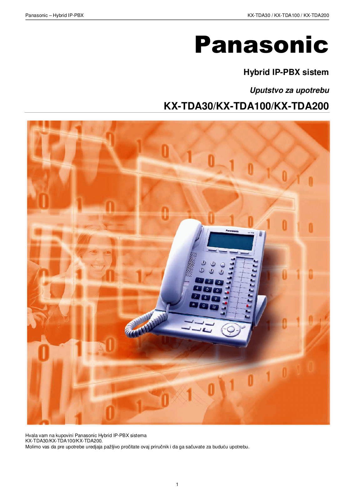 Panasonic KX-TDA30, KX-TDA200, KX-TDA100 User Manual