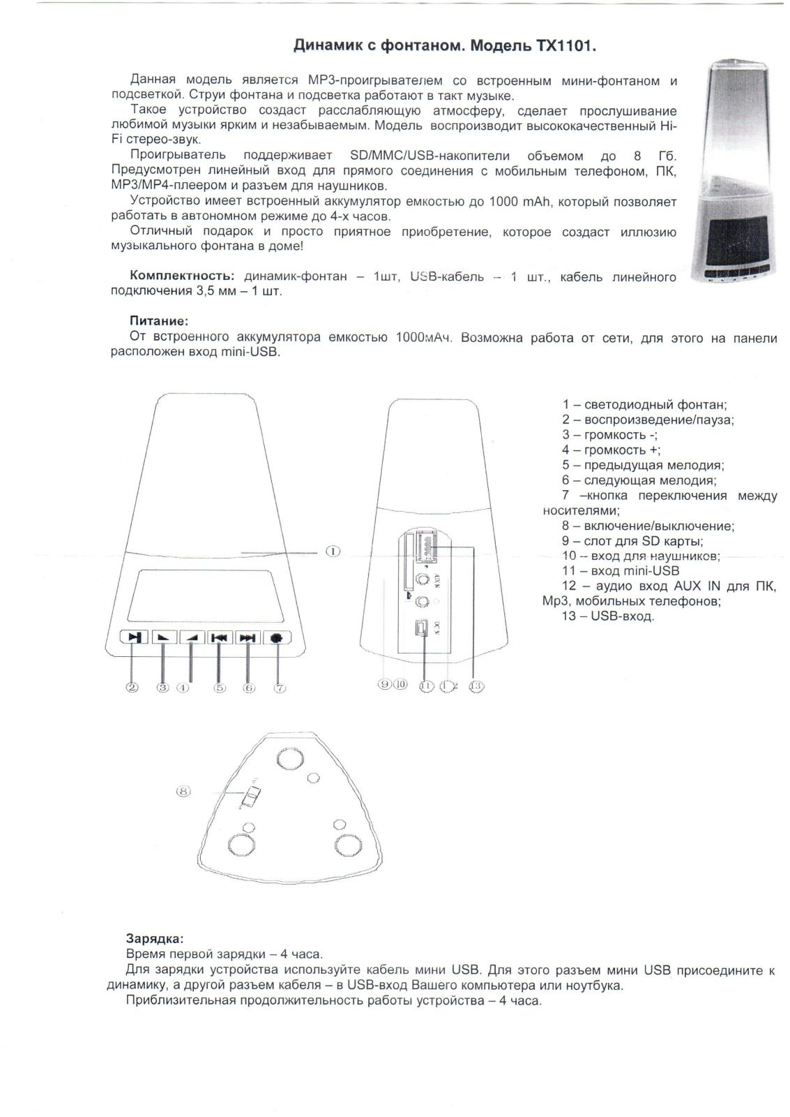 31 Век TX-1101 User Manual