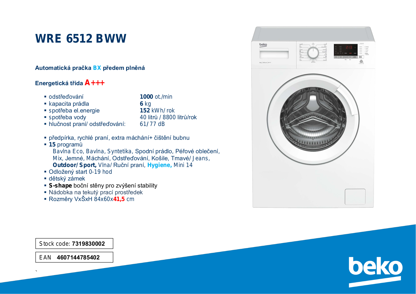 Beko WRE 6512 BWW User Manual