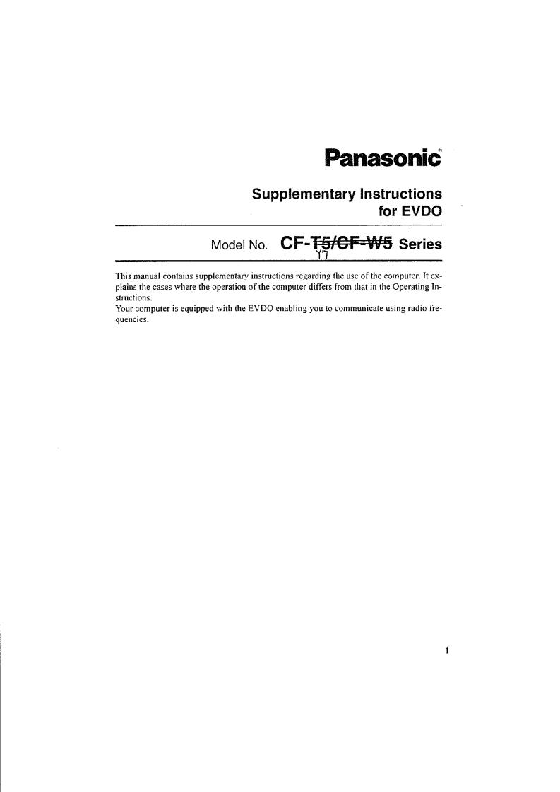 Panasonic 9TGCF-Y71 User Manual