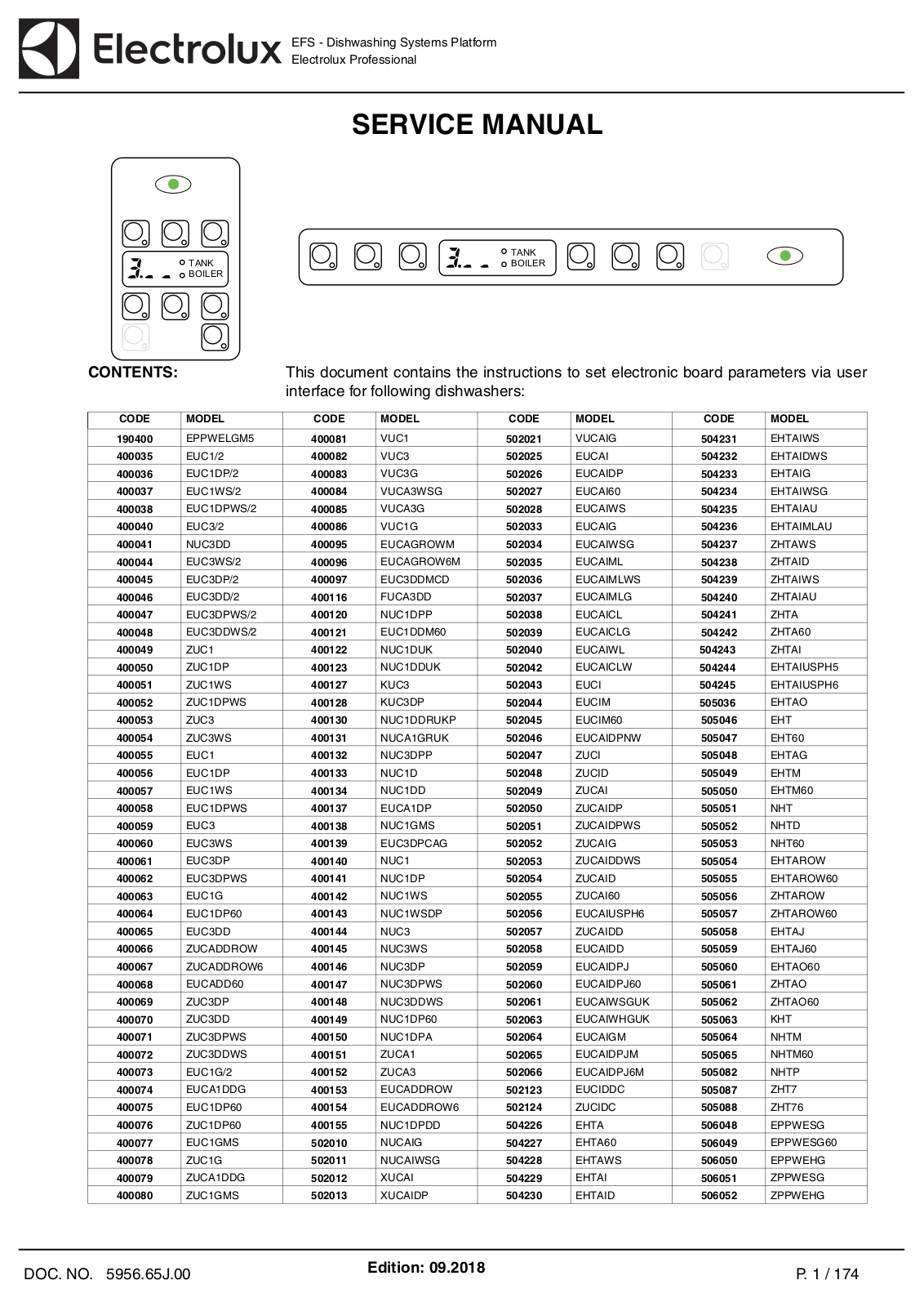 Electrolux VUCAIG, EUC2, VUC3, EUCAI, EHTAIDWS Service Manual