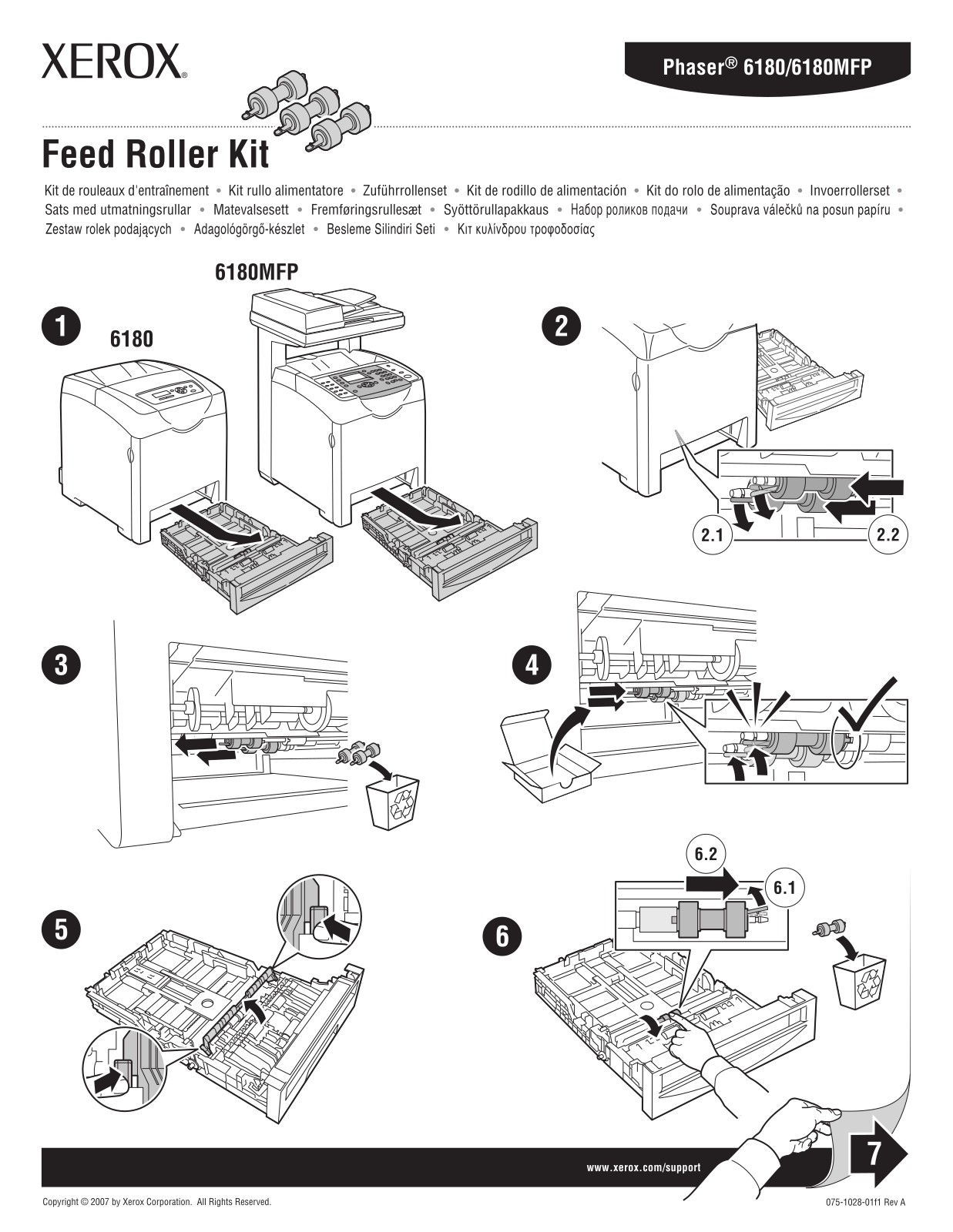 Xerox Feed Roller Installation Manual