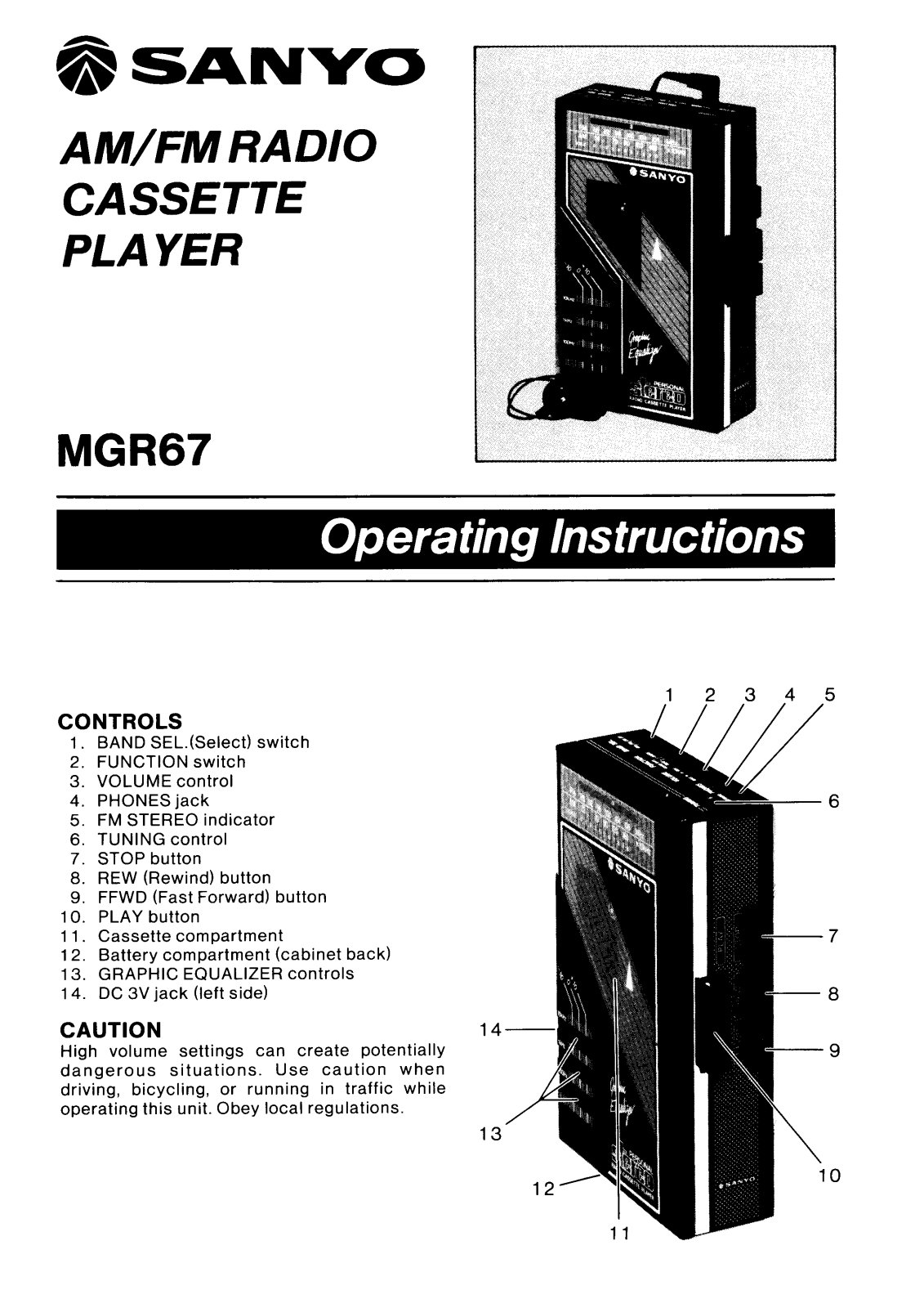 Sanyo MGR67 Instruction Manual