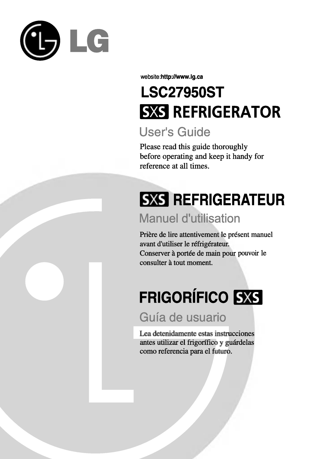 LG GR-L277SSVA Owner’s Manual