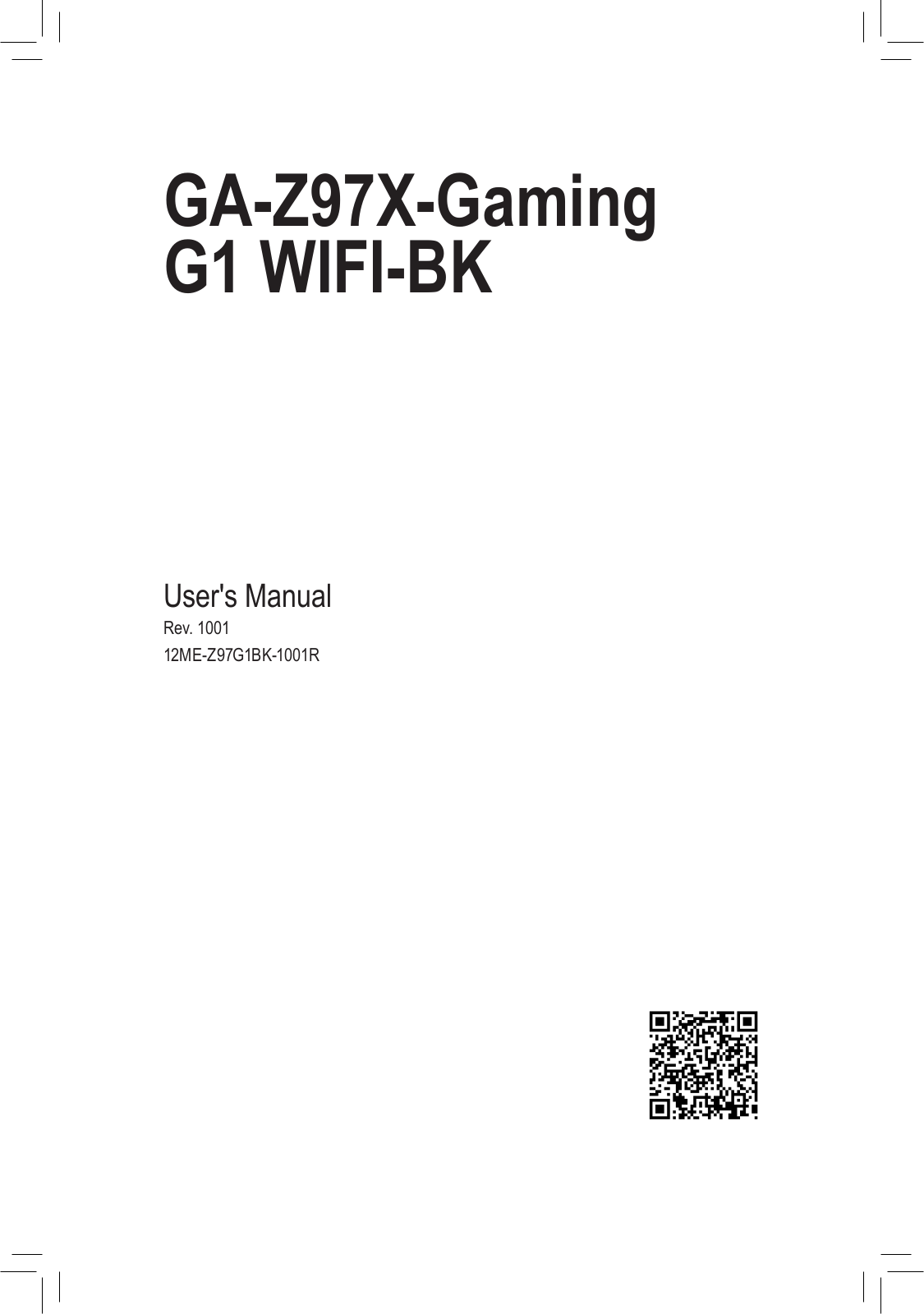 Gigabyte GA-Z97X-GAMING G1 WIFI-BK User Manual