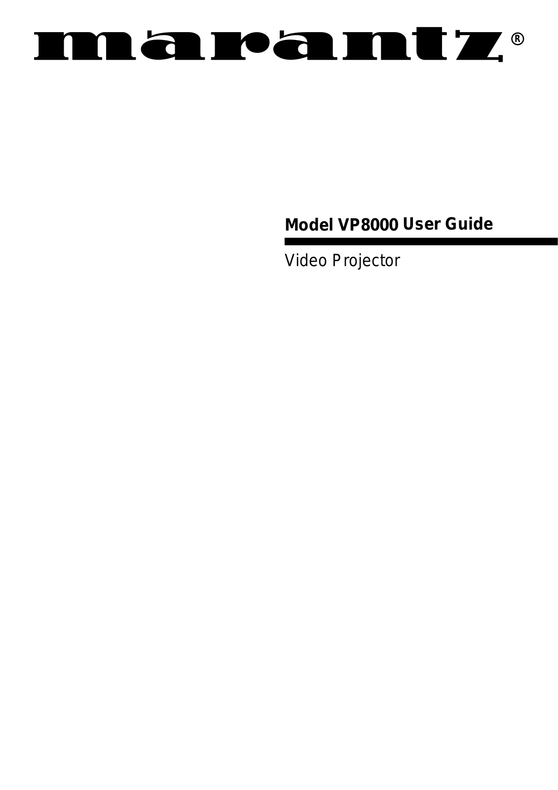 Marantz VP8000 User Guide