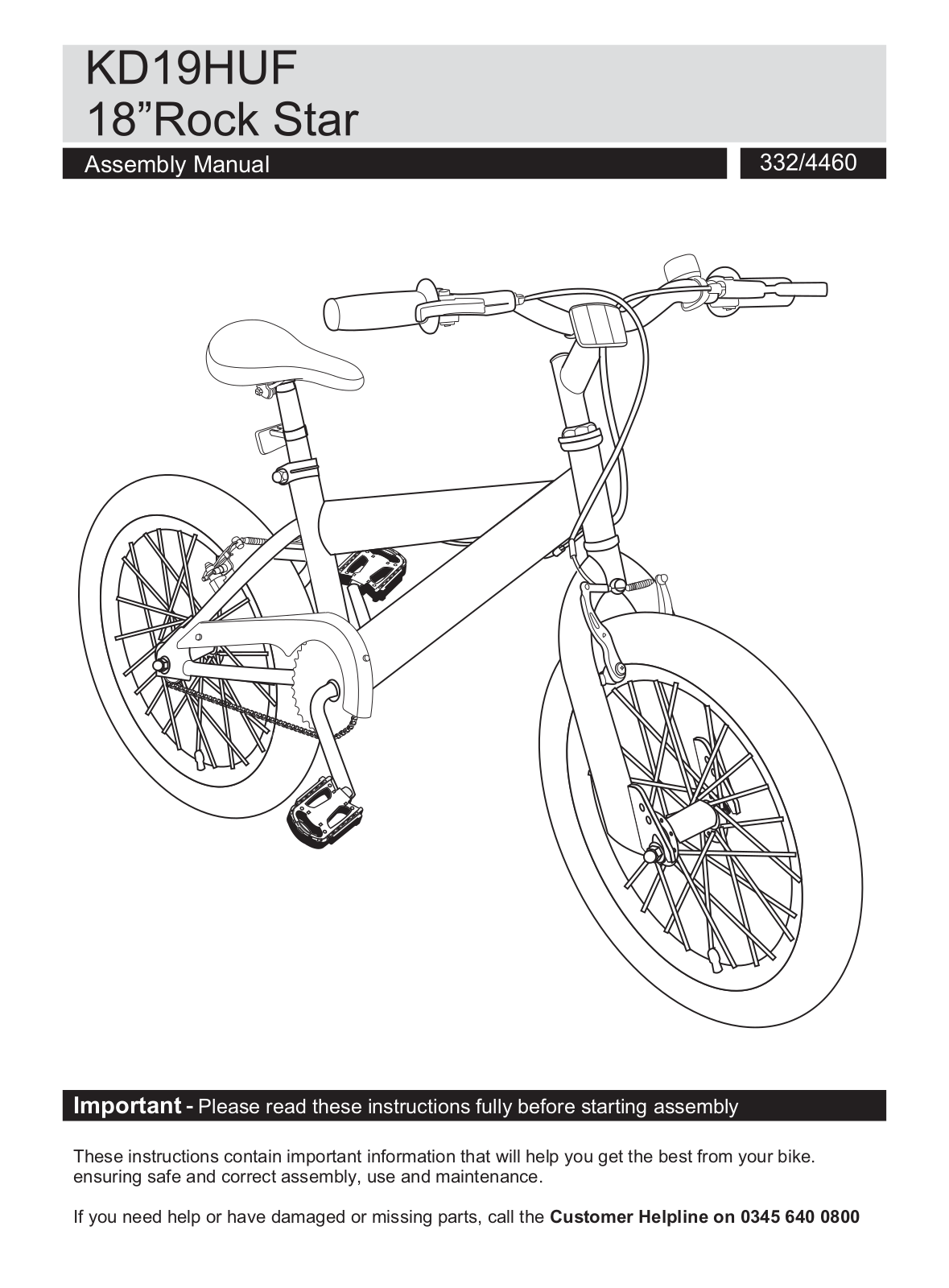 Huffy KD19HUF Instruction manual