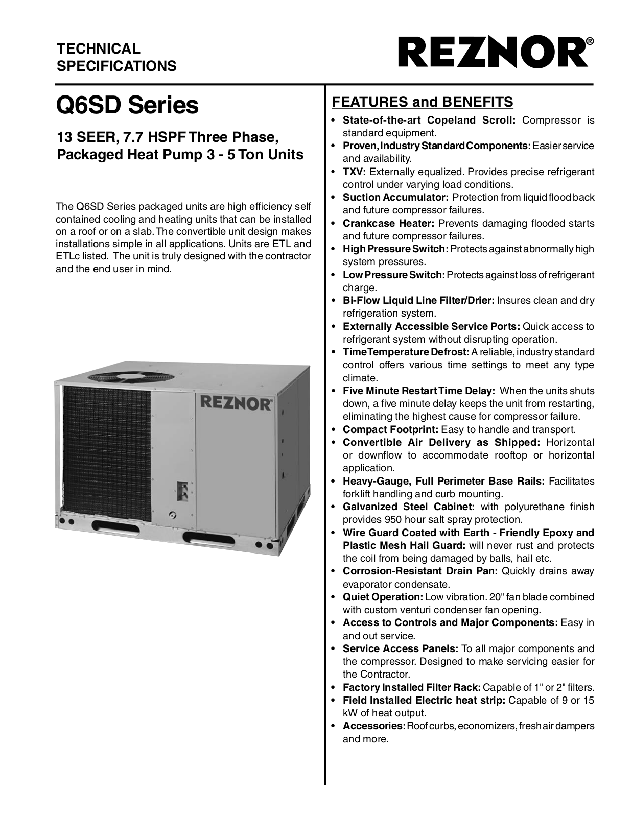 Reznor Q6SD-X36 User Manual