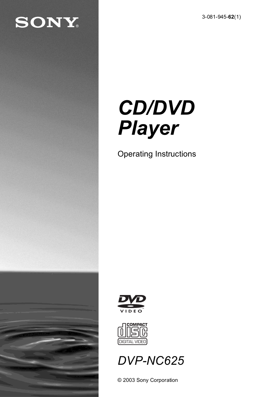 SONY DVP-NC625 User Manual