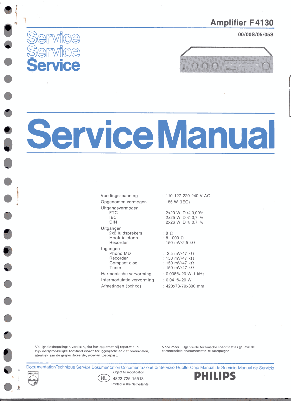 Philips F-4130 Service manual