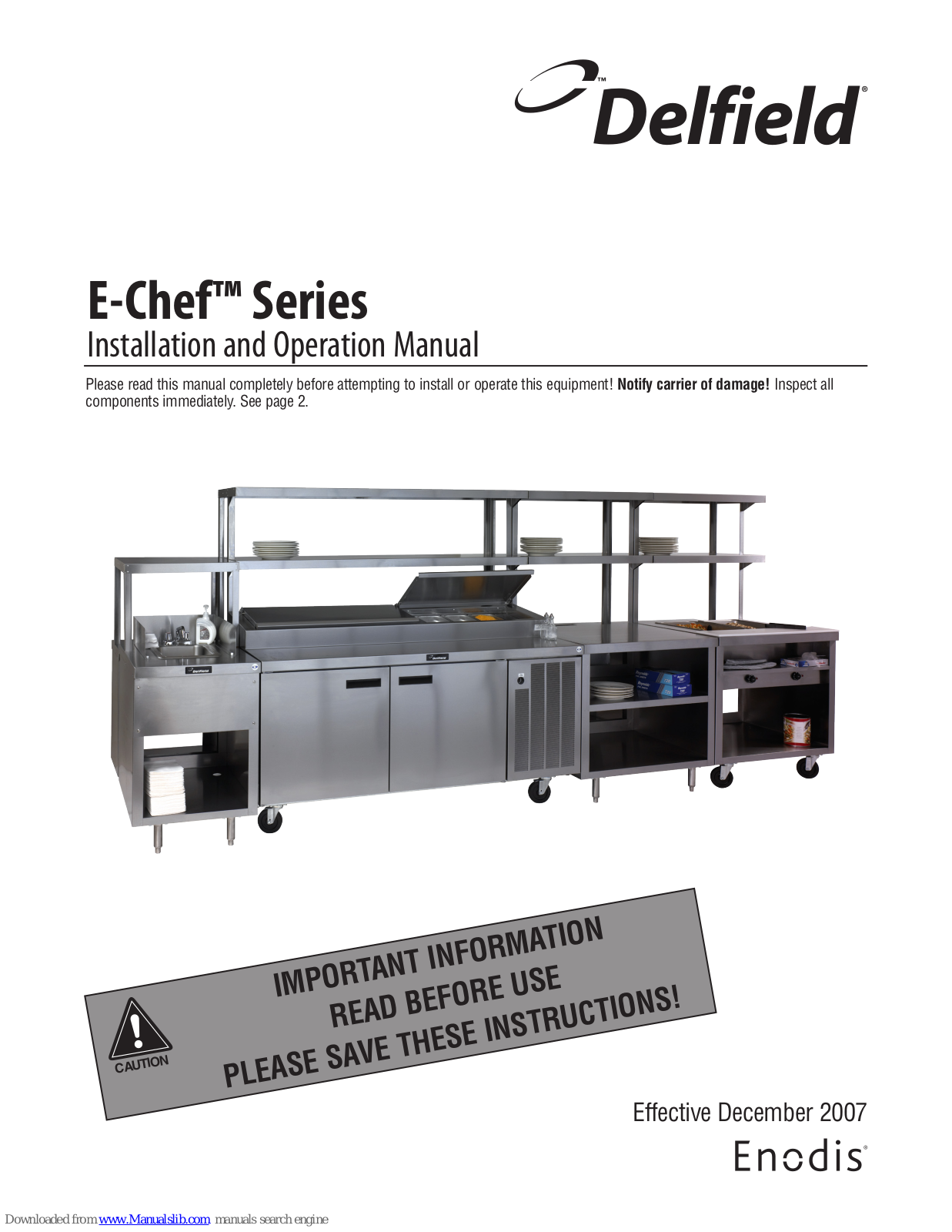 Delfield EHEI60C, EHEI48C, EHEI60L, EHEI74C, EHEI74L Installation And Operation Manual