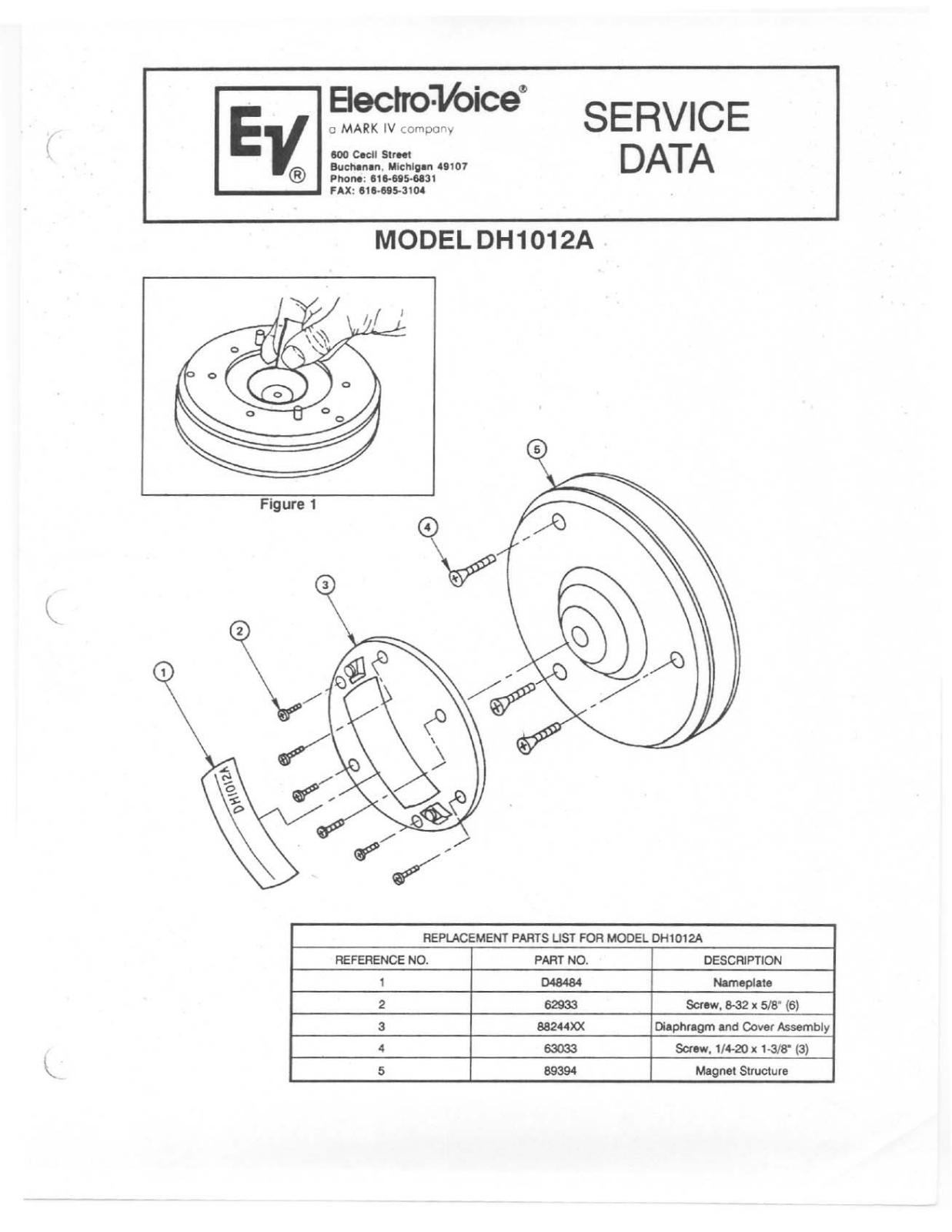 Electro-voice DH1012A User Manual