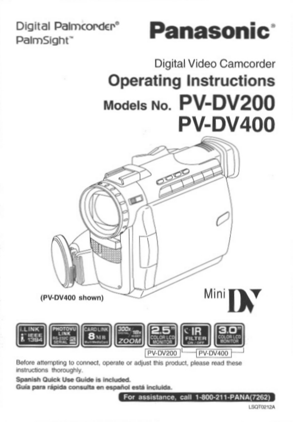 Panasonic PV-DV400D User Manual