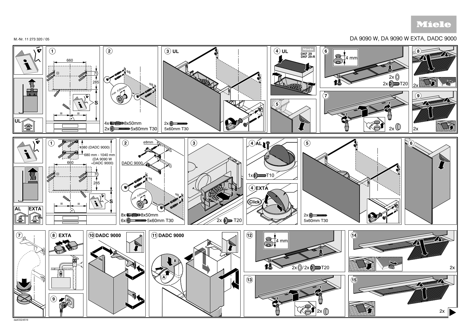 Miele DA9090W GRGR, DA9090W OBSW User Manual