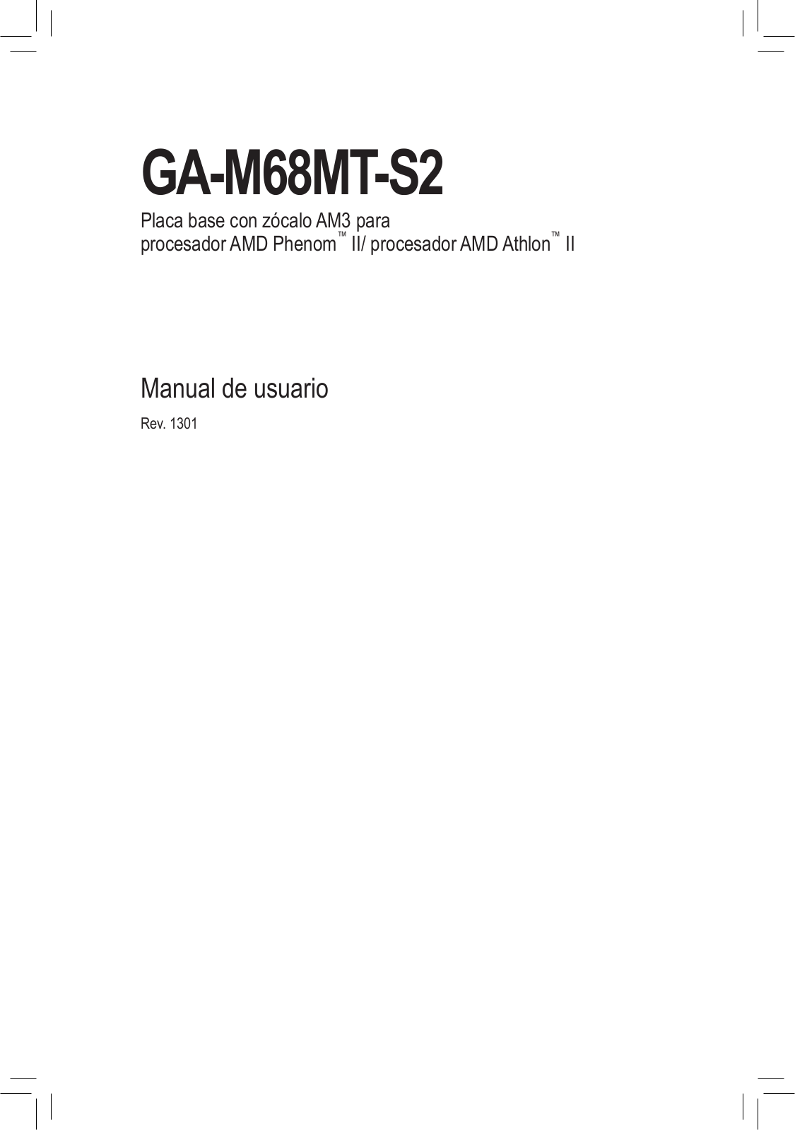 Gigabyte GA-M68MT-S2 User Manual